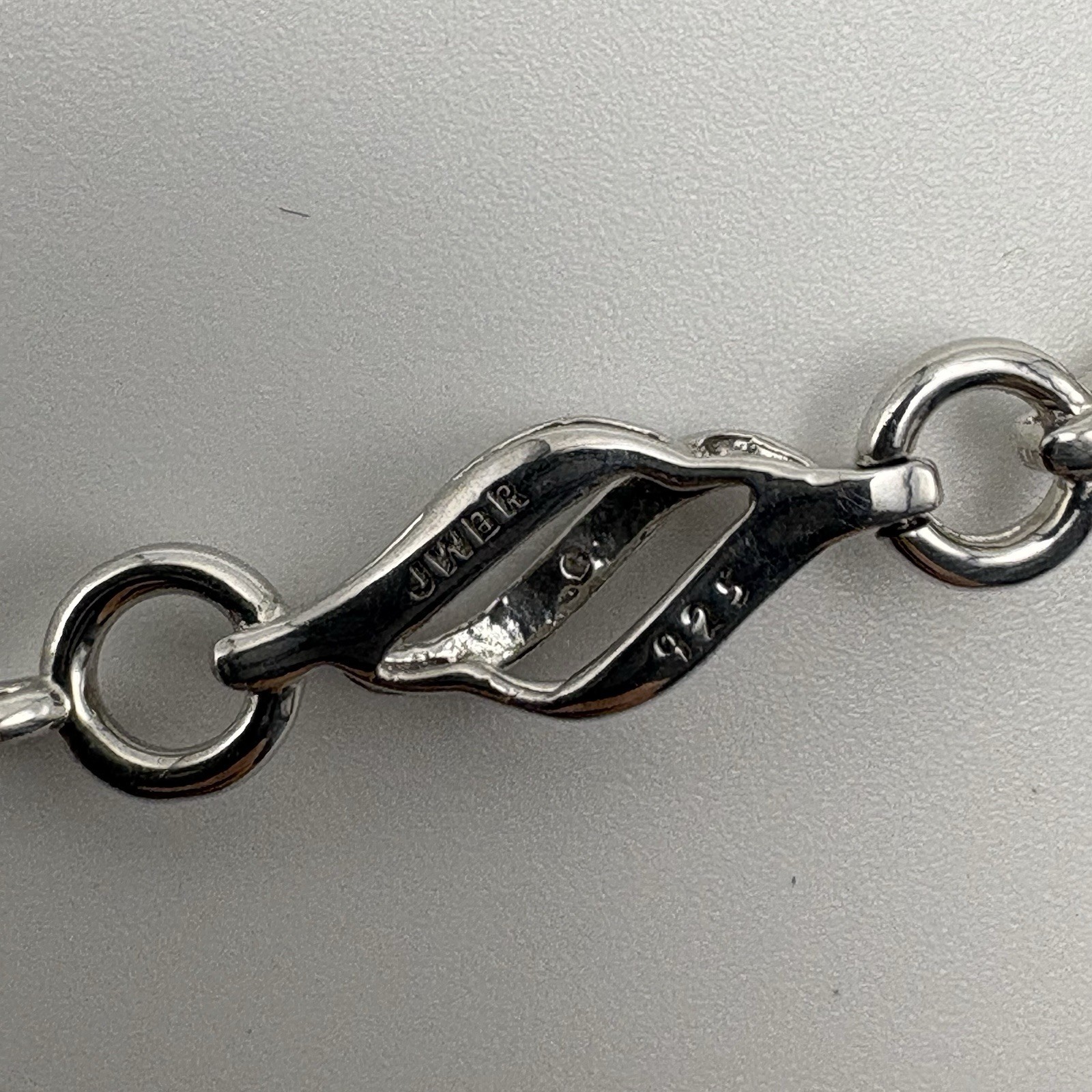 Vintage Sterling Silver CZ Link Bracelet – 5g