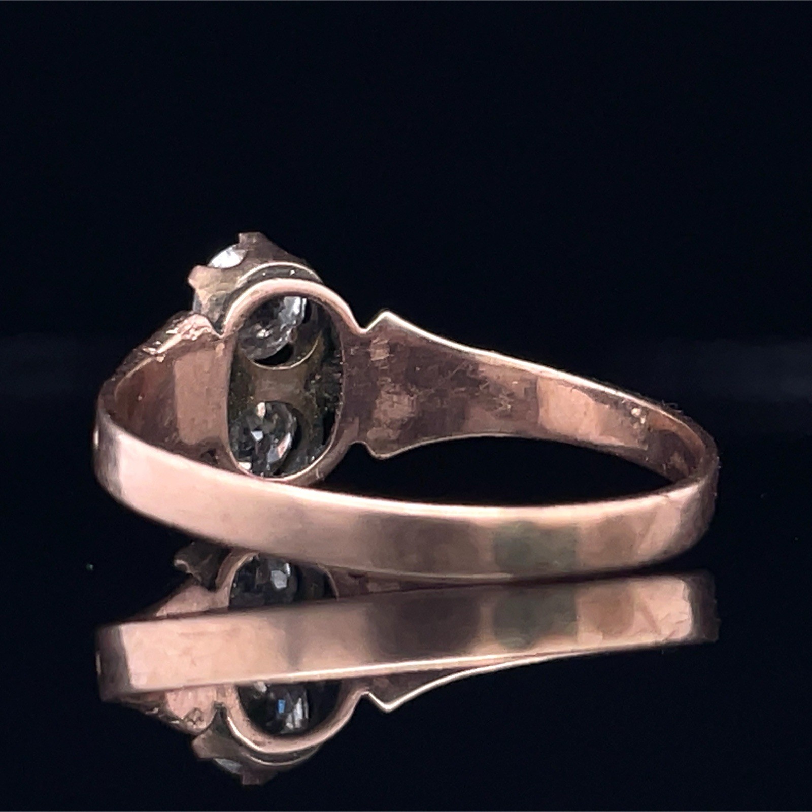Victorian Old European Cut Diamond Band Set In 14K Gold