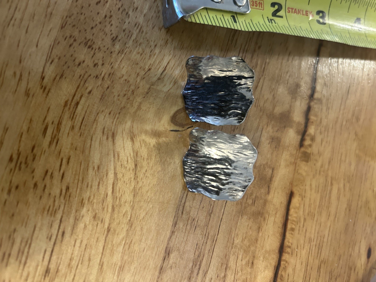 Vintage Silver Tone Square Geometric Earrings by Avon 1980s 1990s