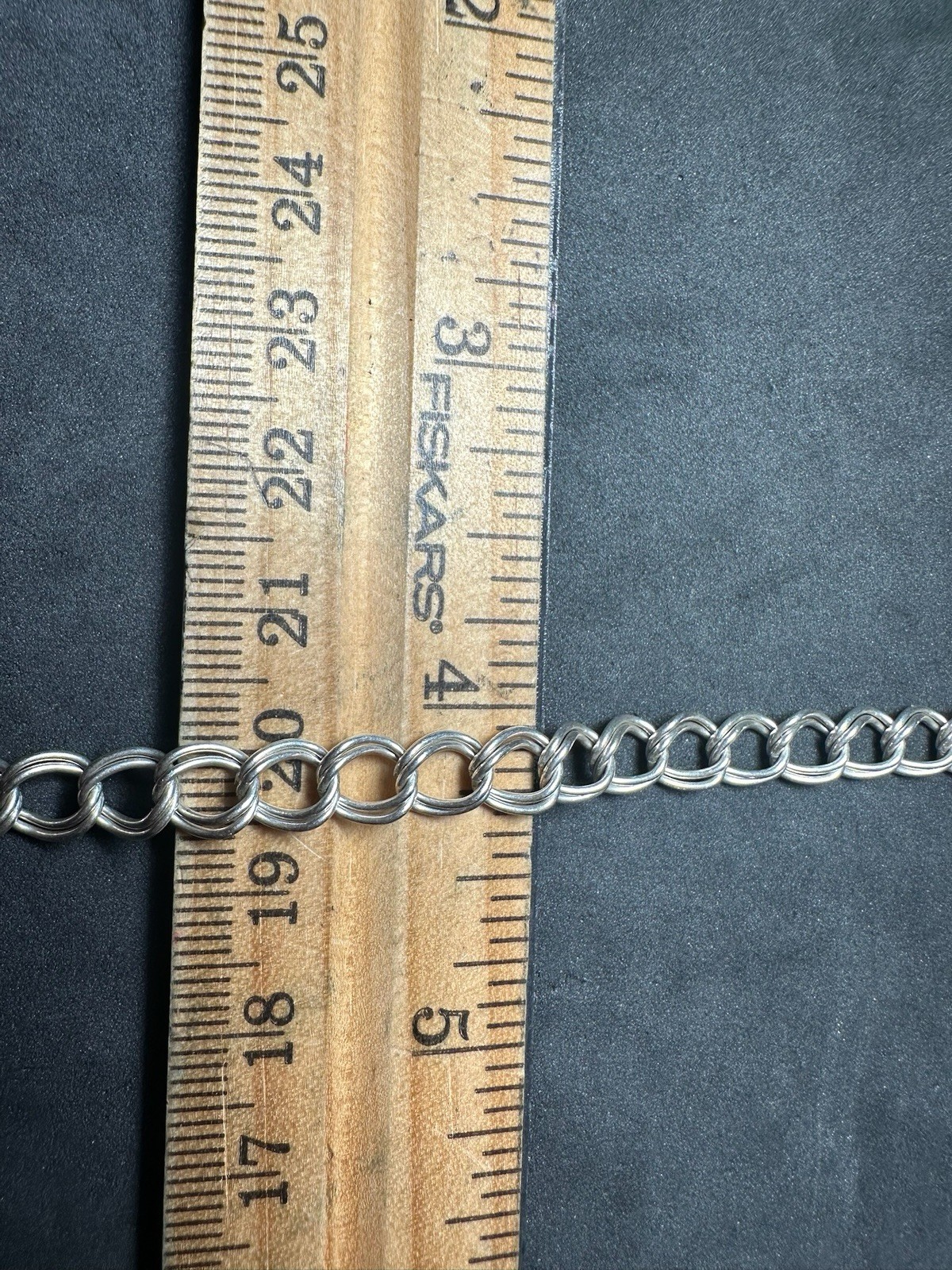 6.00g Vintage Sterling Silver 925 Double Link Rolo Chain Bracelet Round 7.8 in