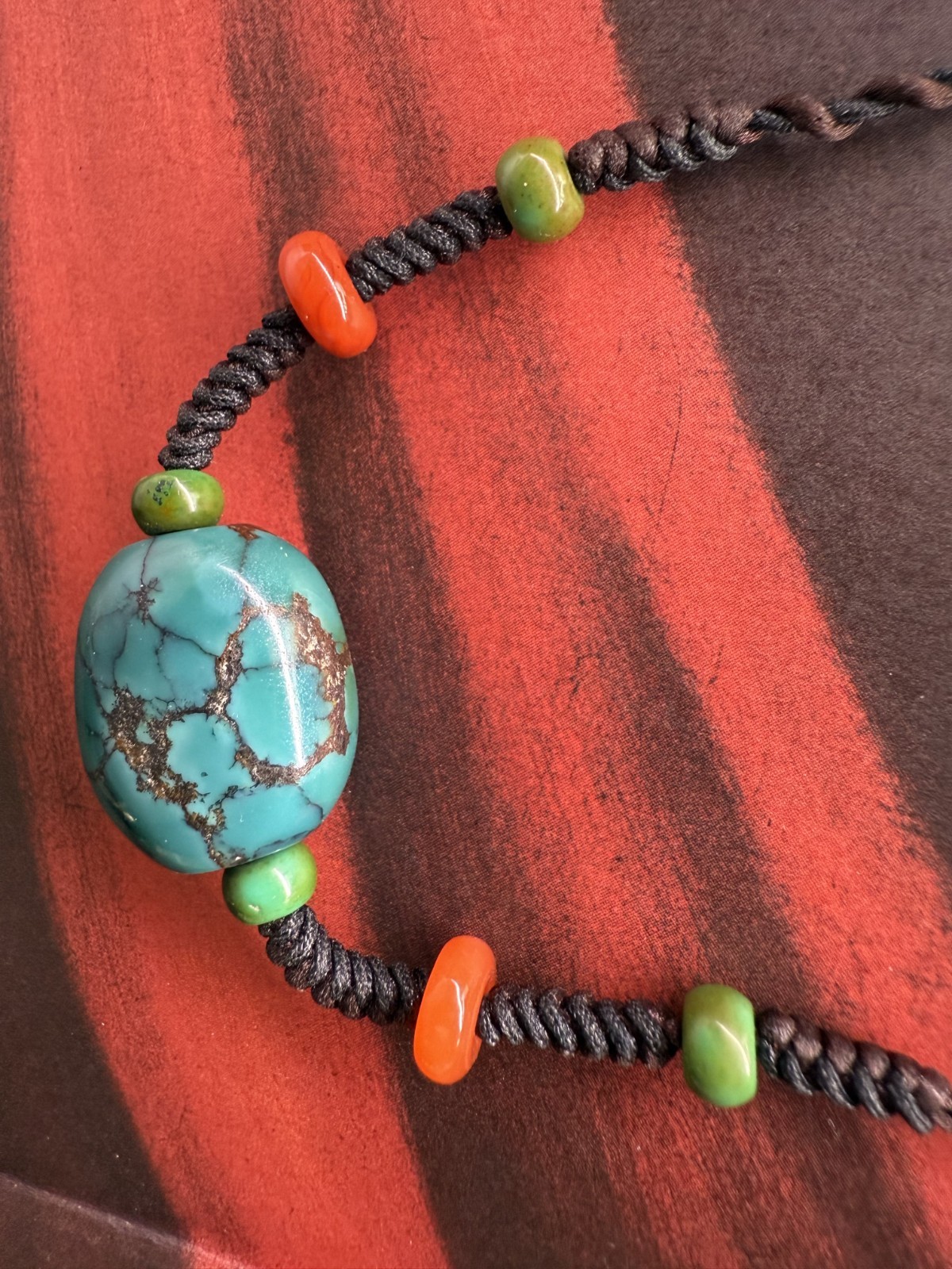 Vintage Tibetan Turquoise Bead Necklace | Handcrafted Traditional Amulet