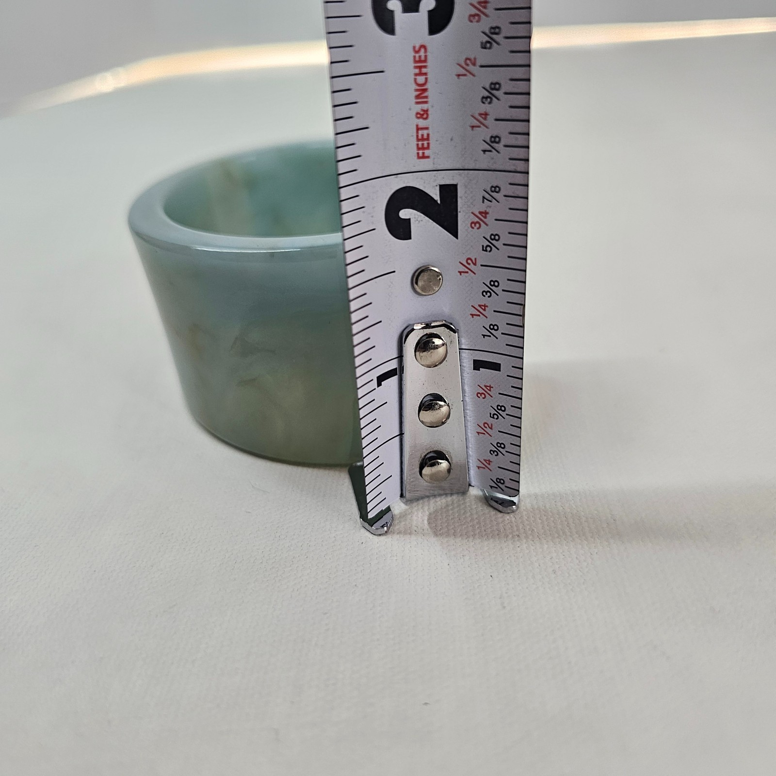 Vintage Wide Cuff Bangle Bracelet C-Shape Light Blue-Green Retro Unmarked