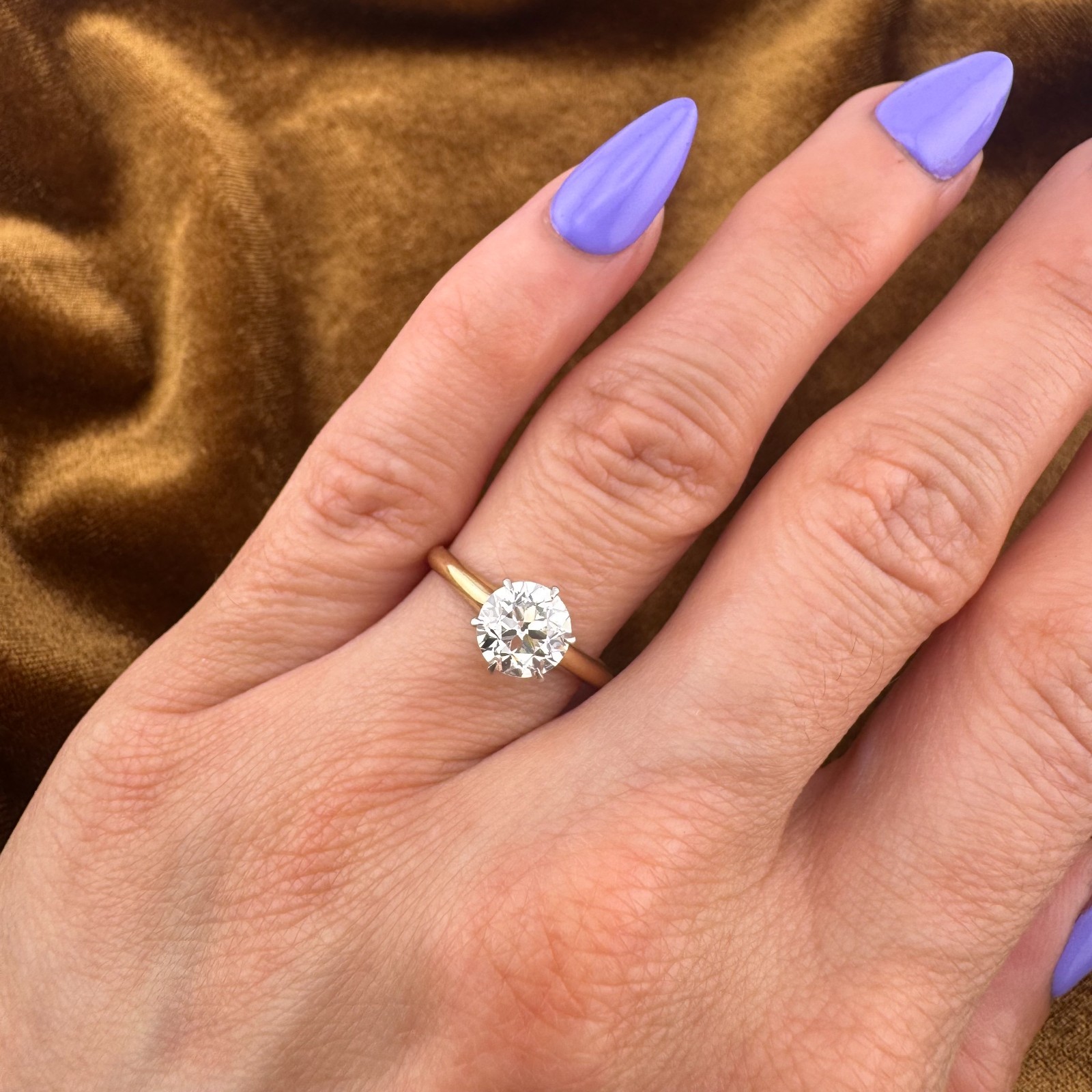Stunning Antique 1.28ct Old European Cut Diamond Solitaire Ring in 14K Gold