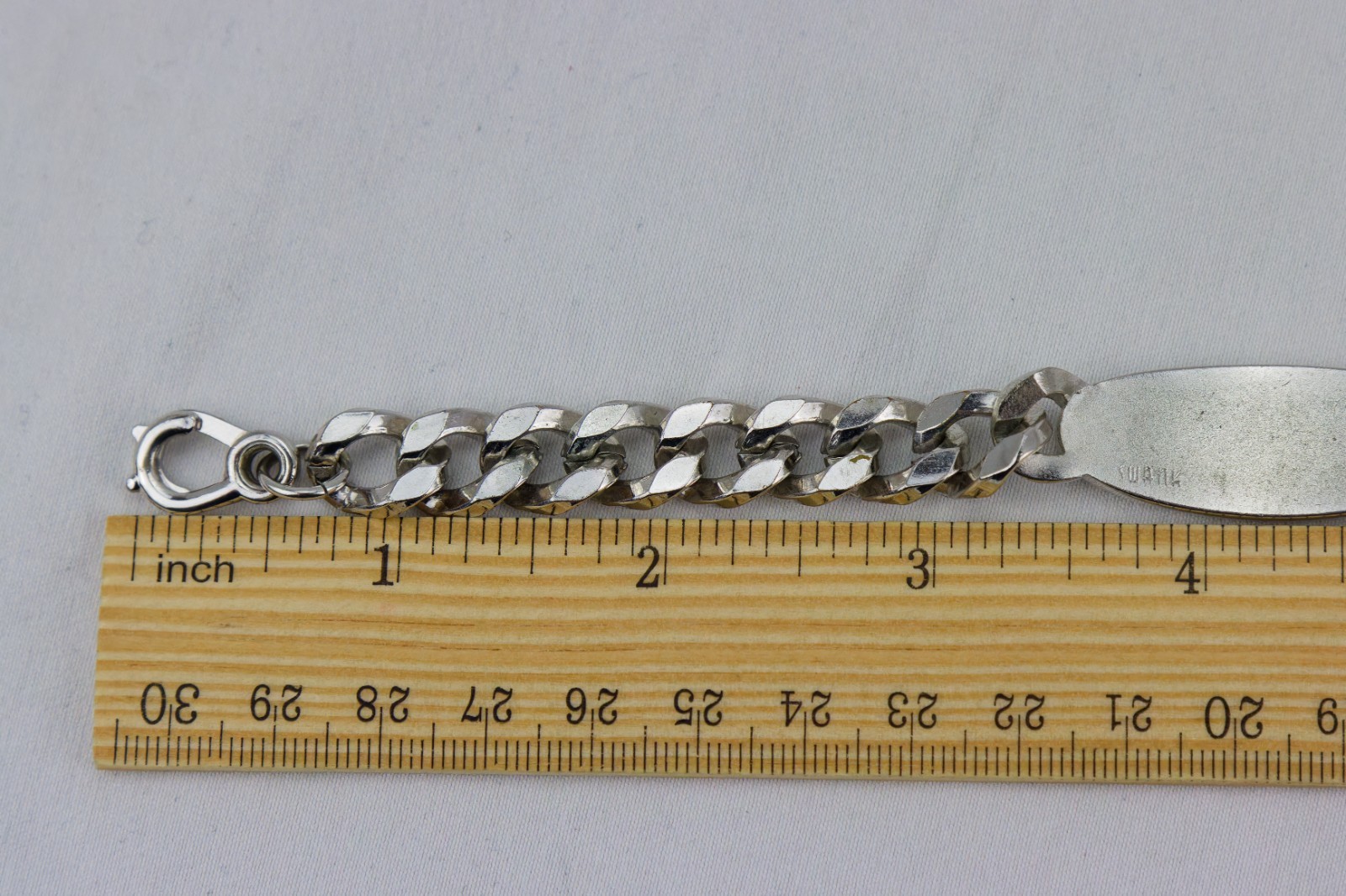 Swank Vintage Silver Tone Chunk-Chain Bracelet, 4gr