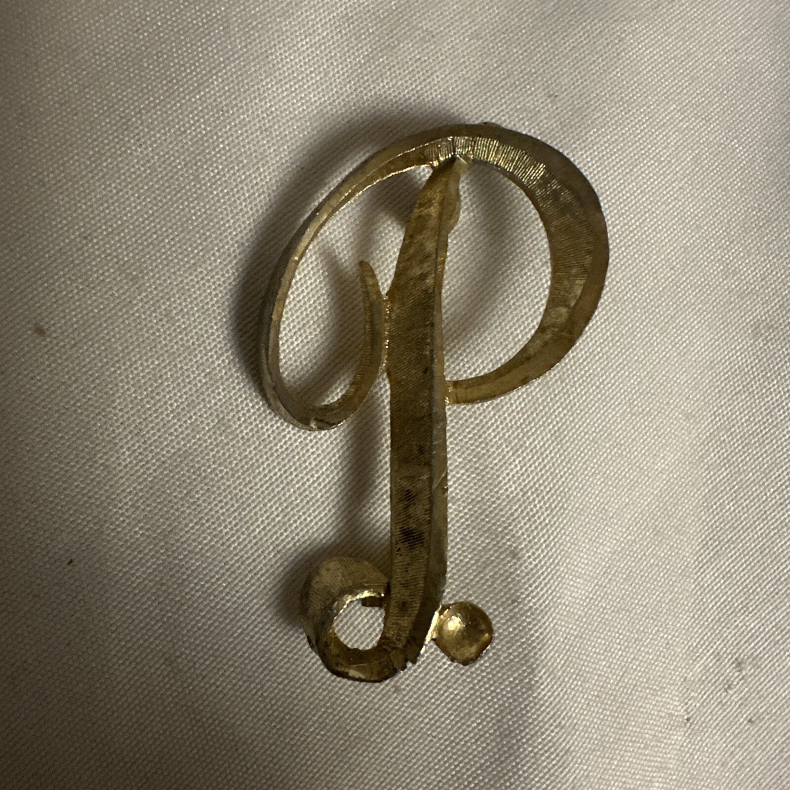 Vintage Signed Mamselle Monogram Letter P Brooch