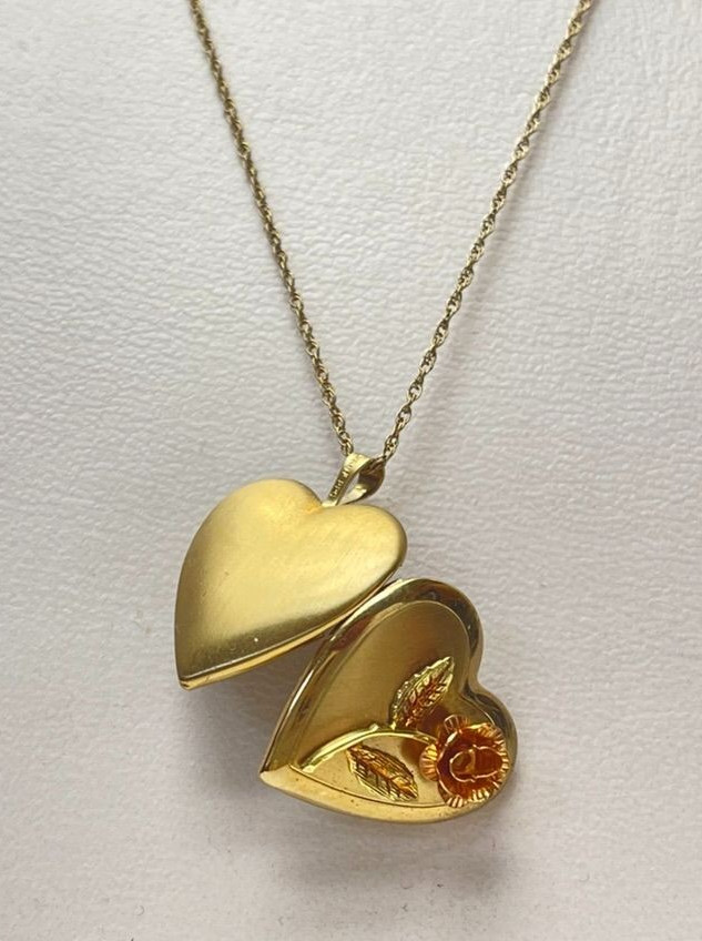 Princess Pride Creations PPC 14K Gold Filled Heart Locket Necklace NOS Box