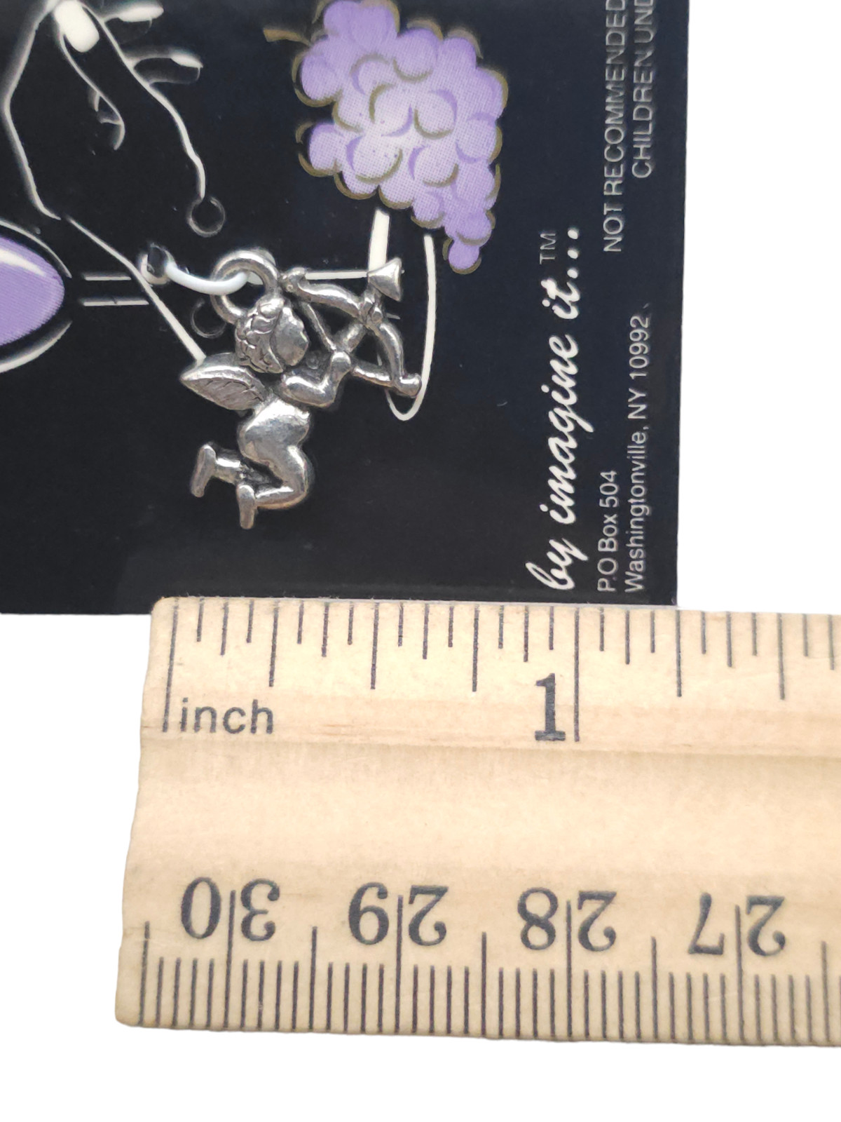 Pewter Cupid Angel Charm Silver Tone Vintage for a Bracelet or Project