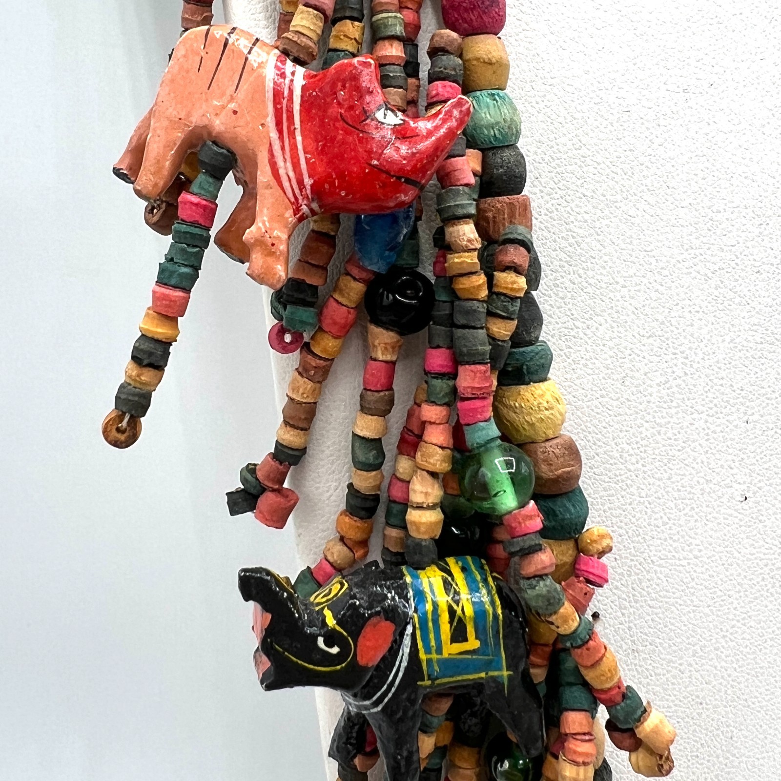 Long Artisan Beaded Animal Necklace with Colorful Fringe – Global Folk Inspired