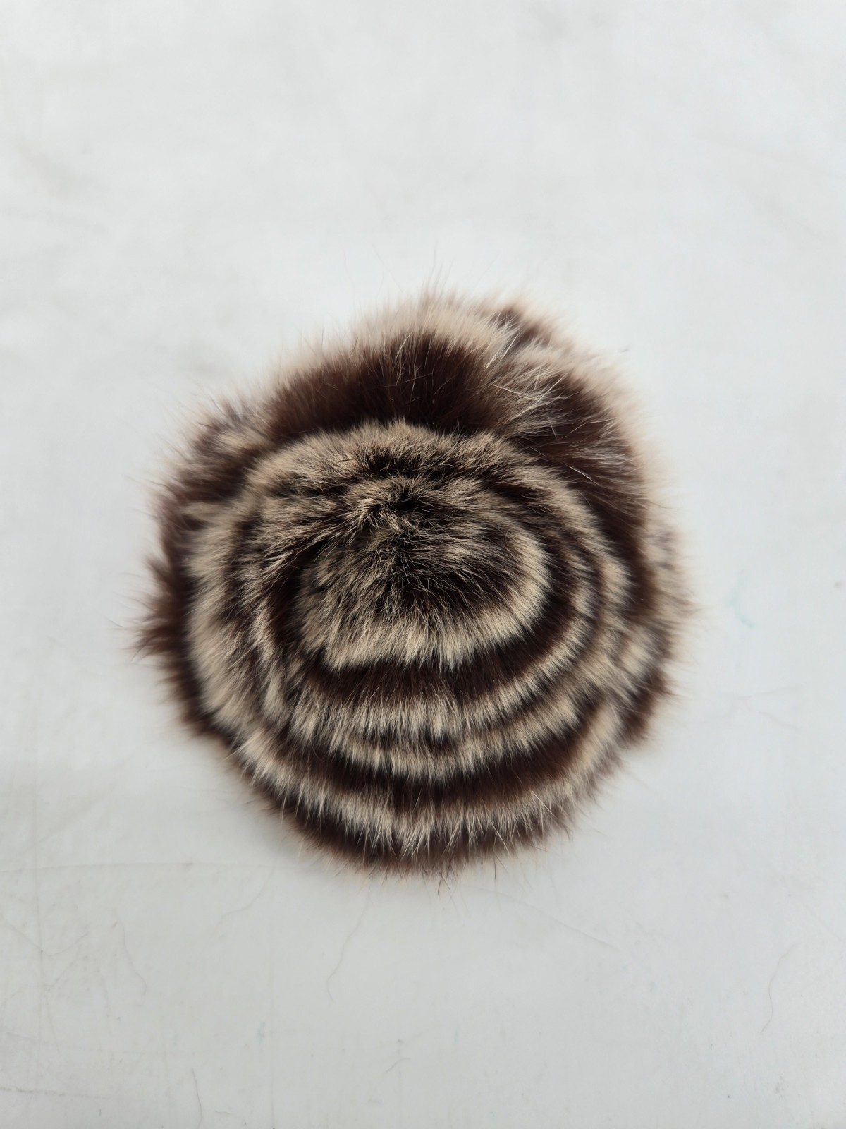 Vintage 90s Chinchilla Fur Brooch Pin