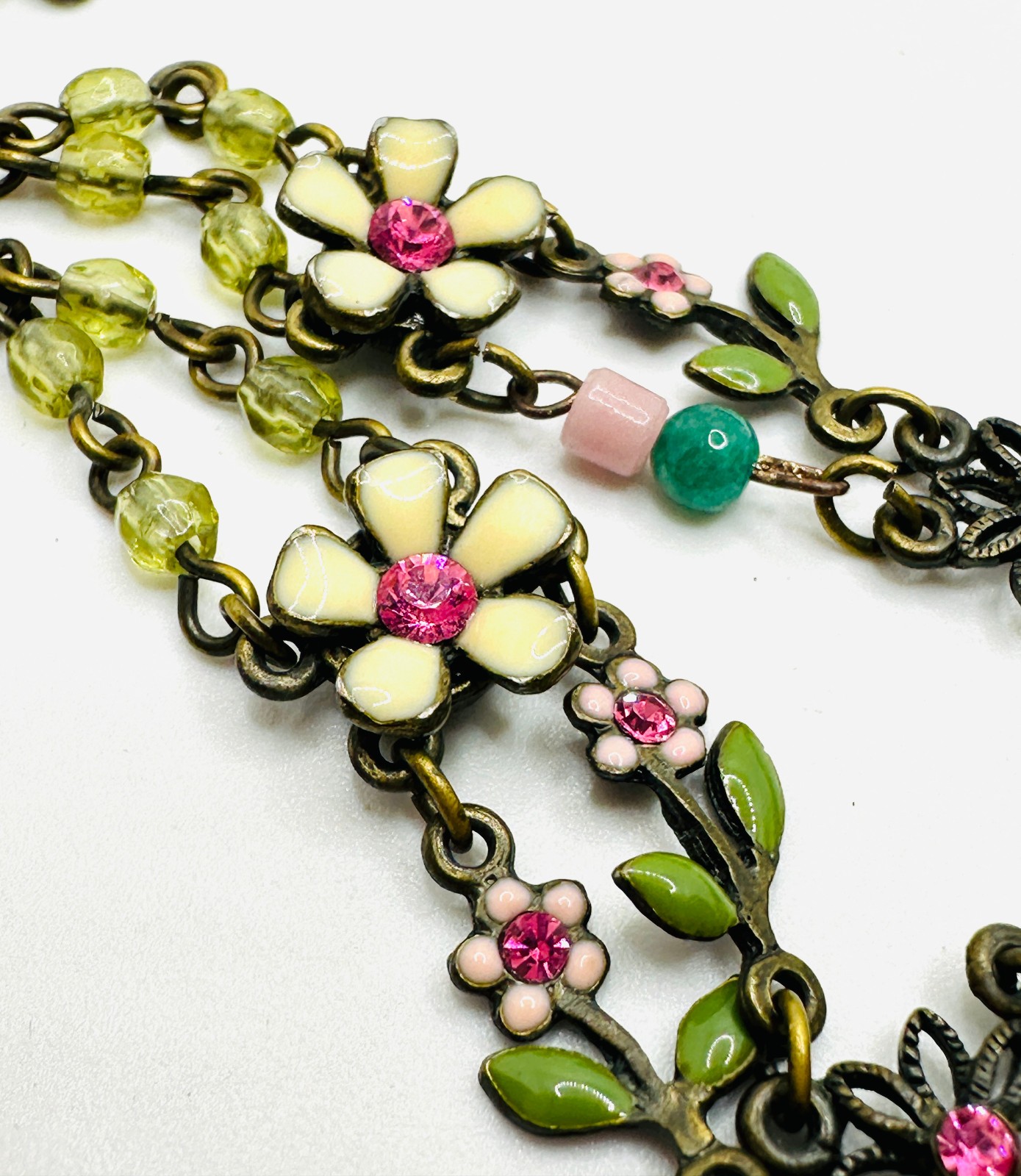 Lot Superb Vtg Glass Works Studio Heart Necklace + Belladonna + Avon Bracelet +
