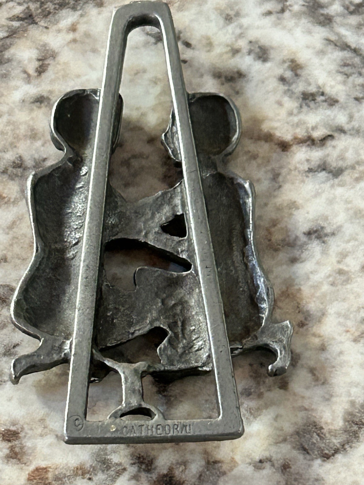 Pendant-Cathedral Gemini May 22-June 21 Genuine Pewter, Twins, Zodiac