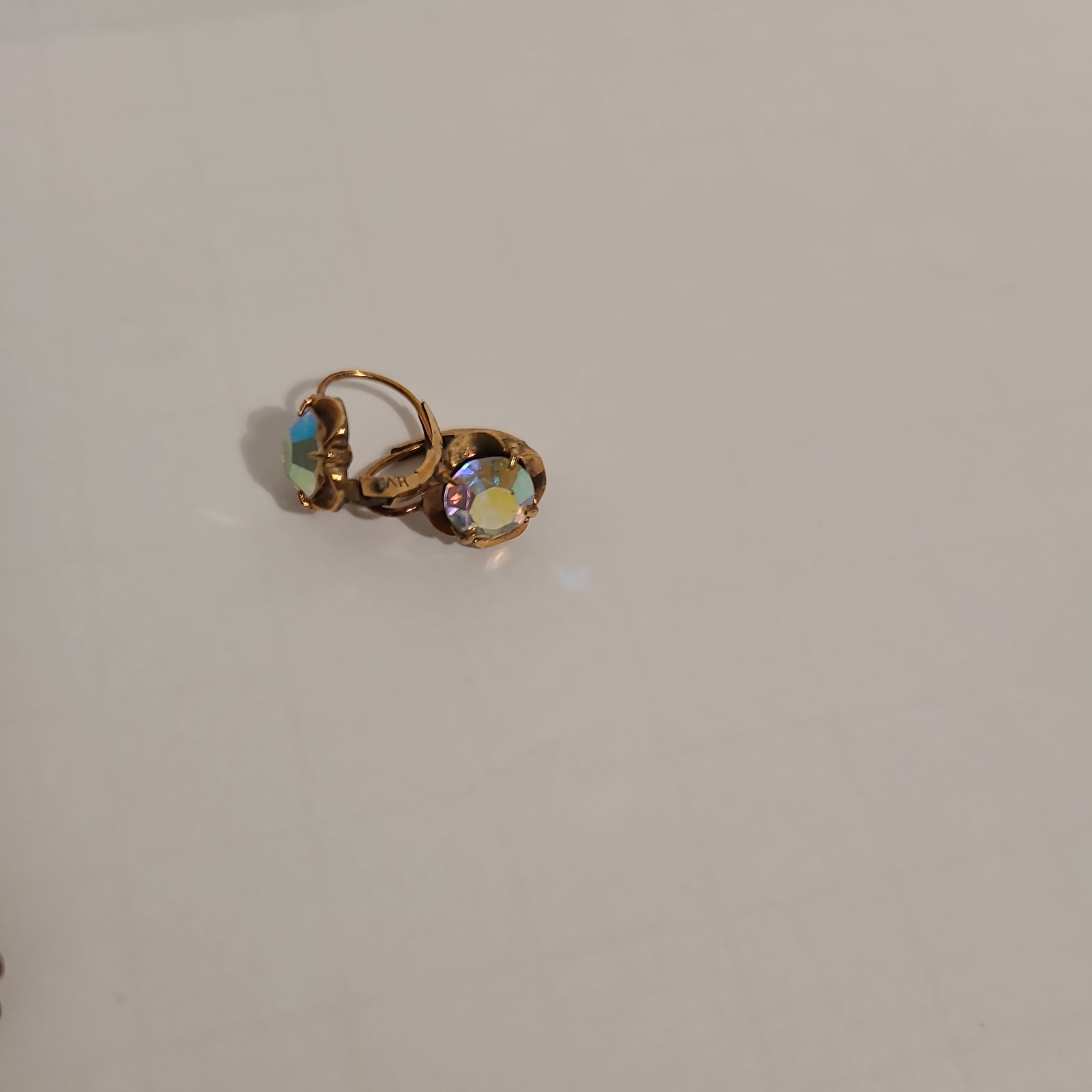 Vintage 14K GF Earrings, 12K GF Chain, Rolled Gold AB Earrings, 12K GF Brooch