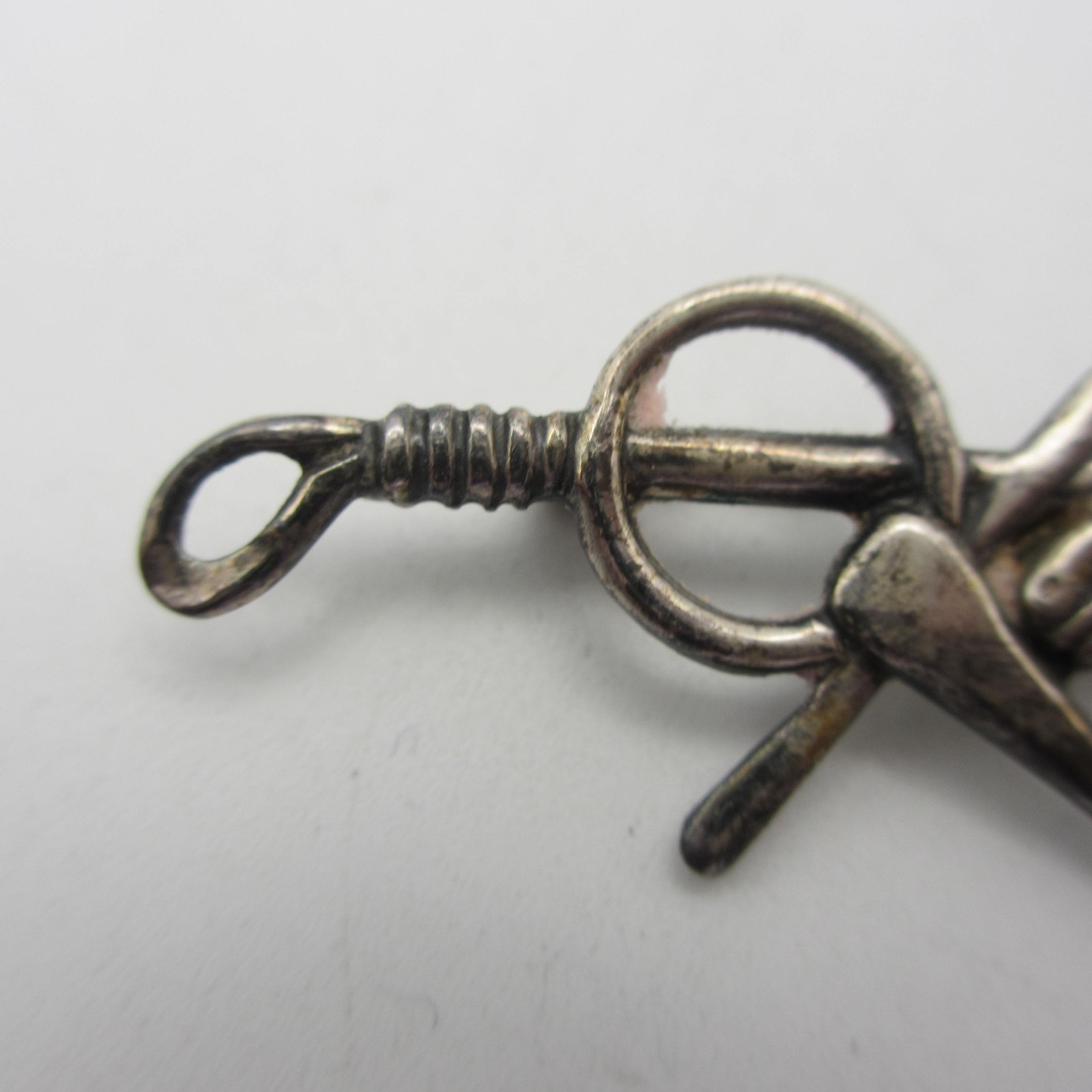 Vintage Horse Head Brooch Sterling Silver Equestrian Riding Crop Stirrup