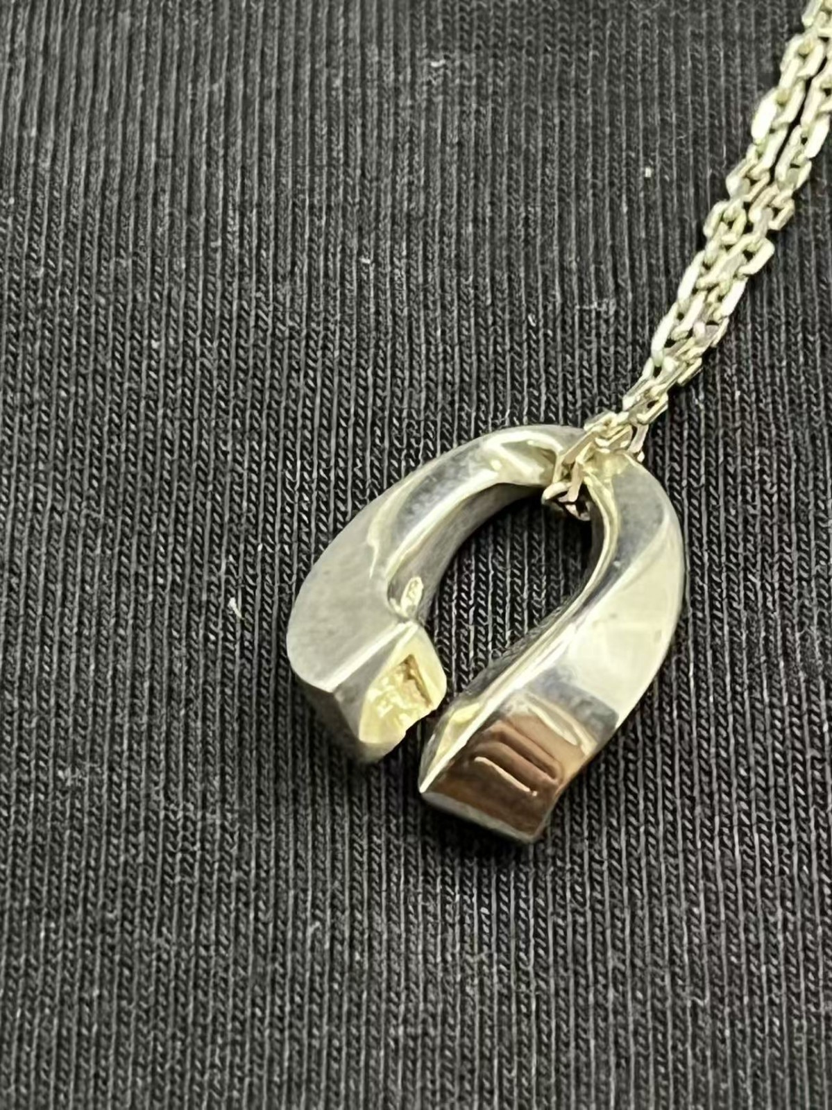 GUCCI Amethyst Twist Pendant 925 Silver Necklace 16.5in