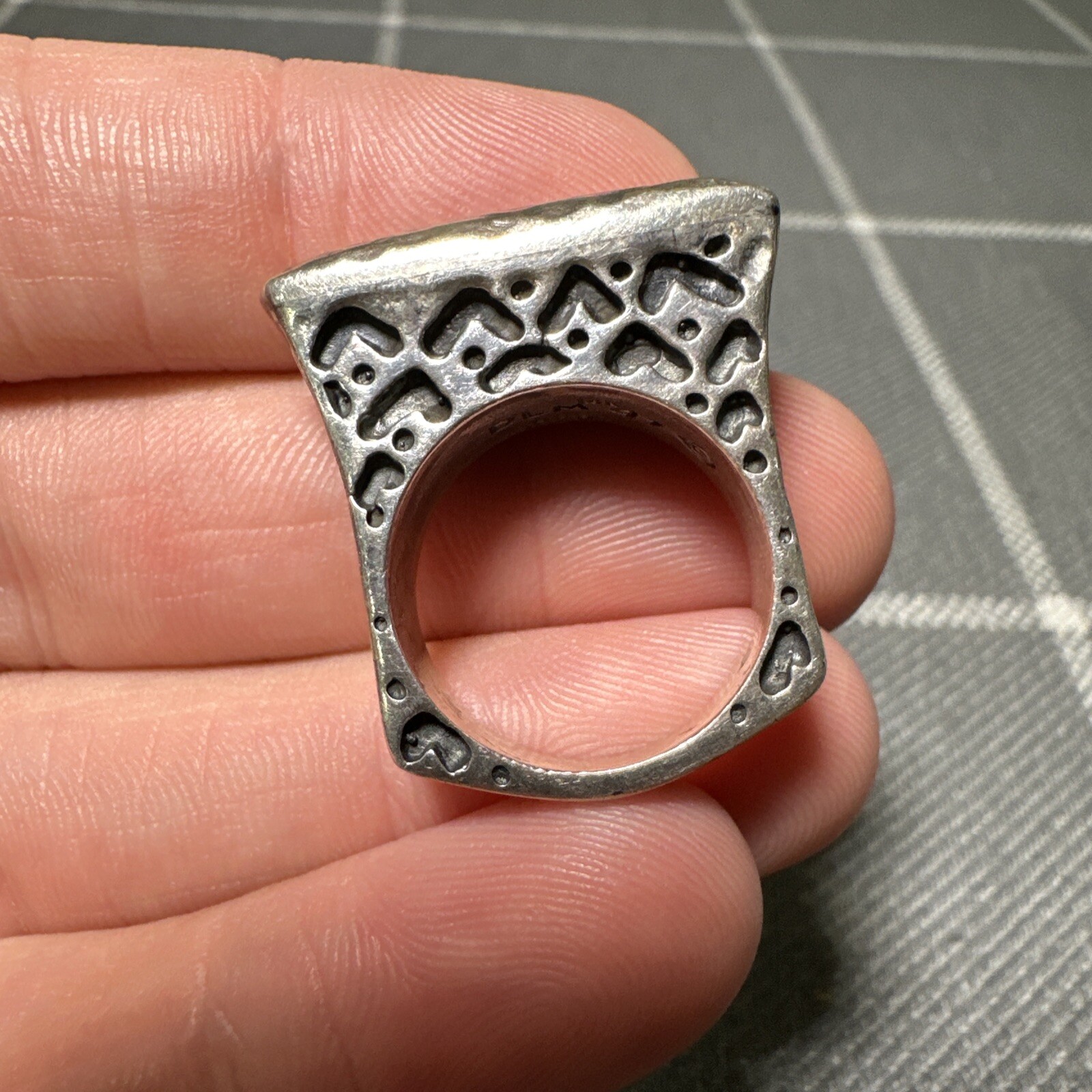 Vintage Dian Malouf 925 14k Statement Ring Size 7.25