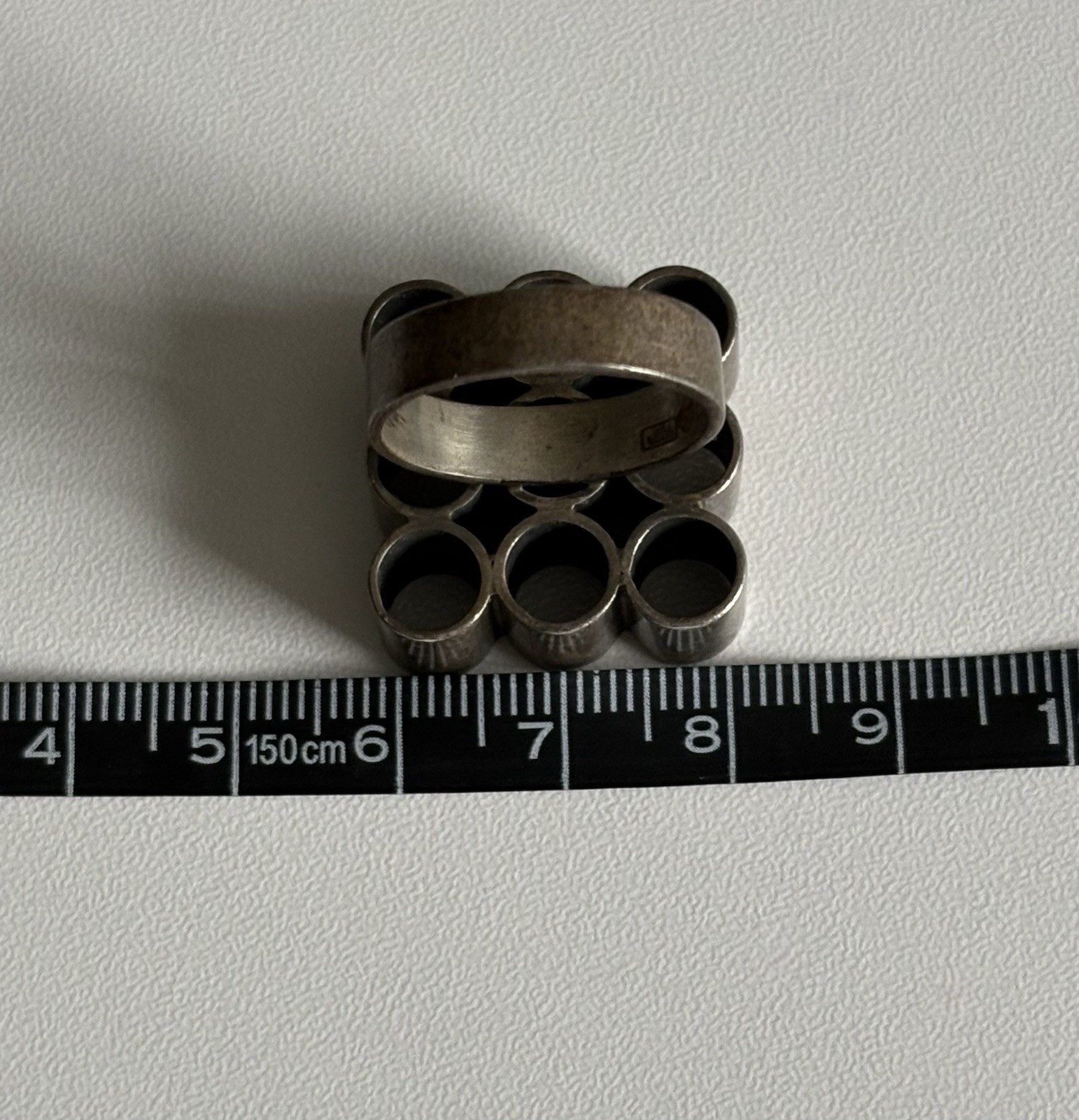 Vintage Kaunis Koru Finland Sterling Silver Modernist Brutalist 925 Ring RARE