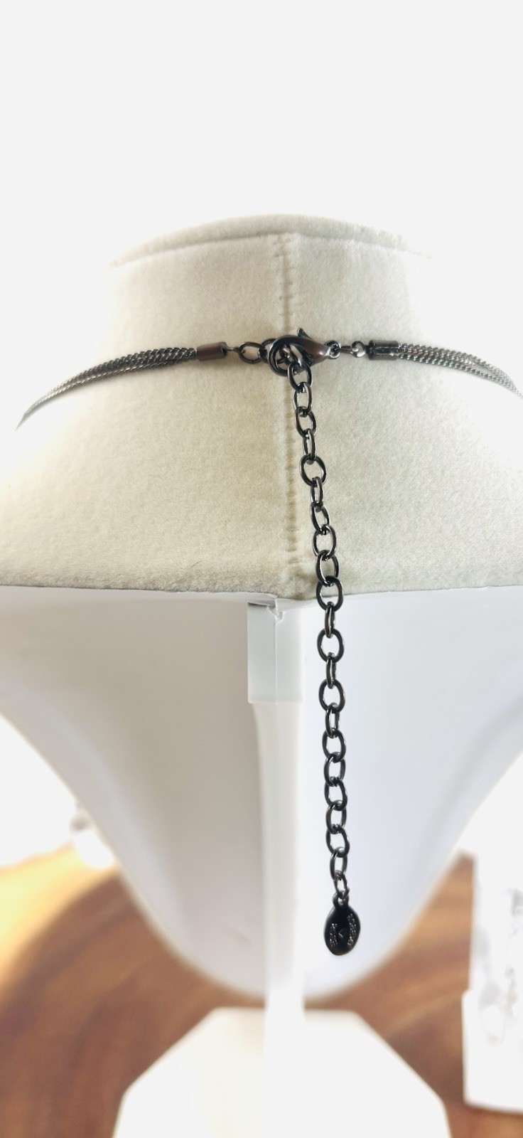 Robert Rose Necklace Clear Silver Tone Acrylic Multi Strand 80s