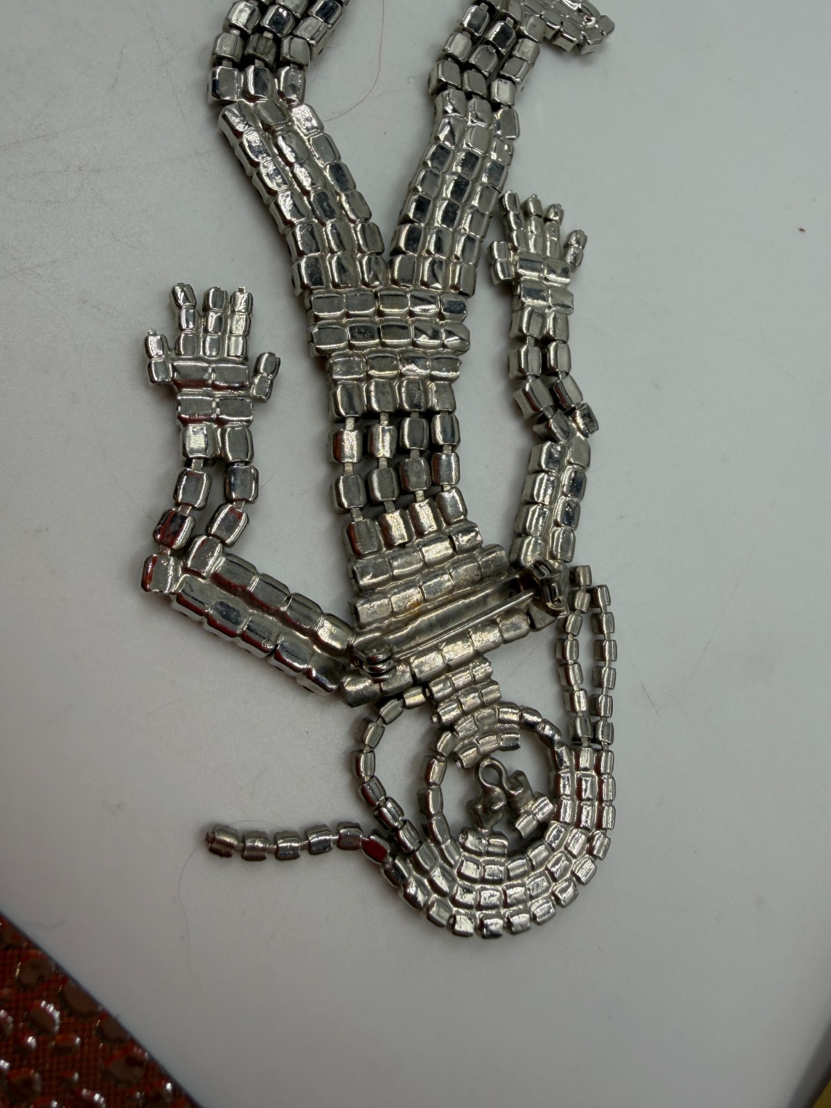 Vintage Brooch Rhinestone Figural Articulated Person Girl Large Statement Clear