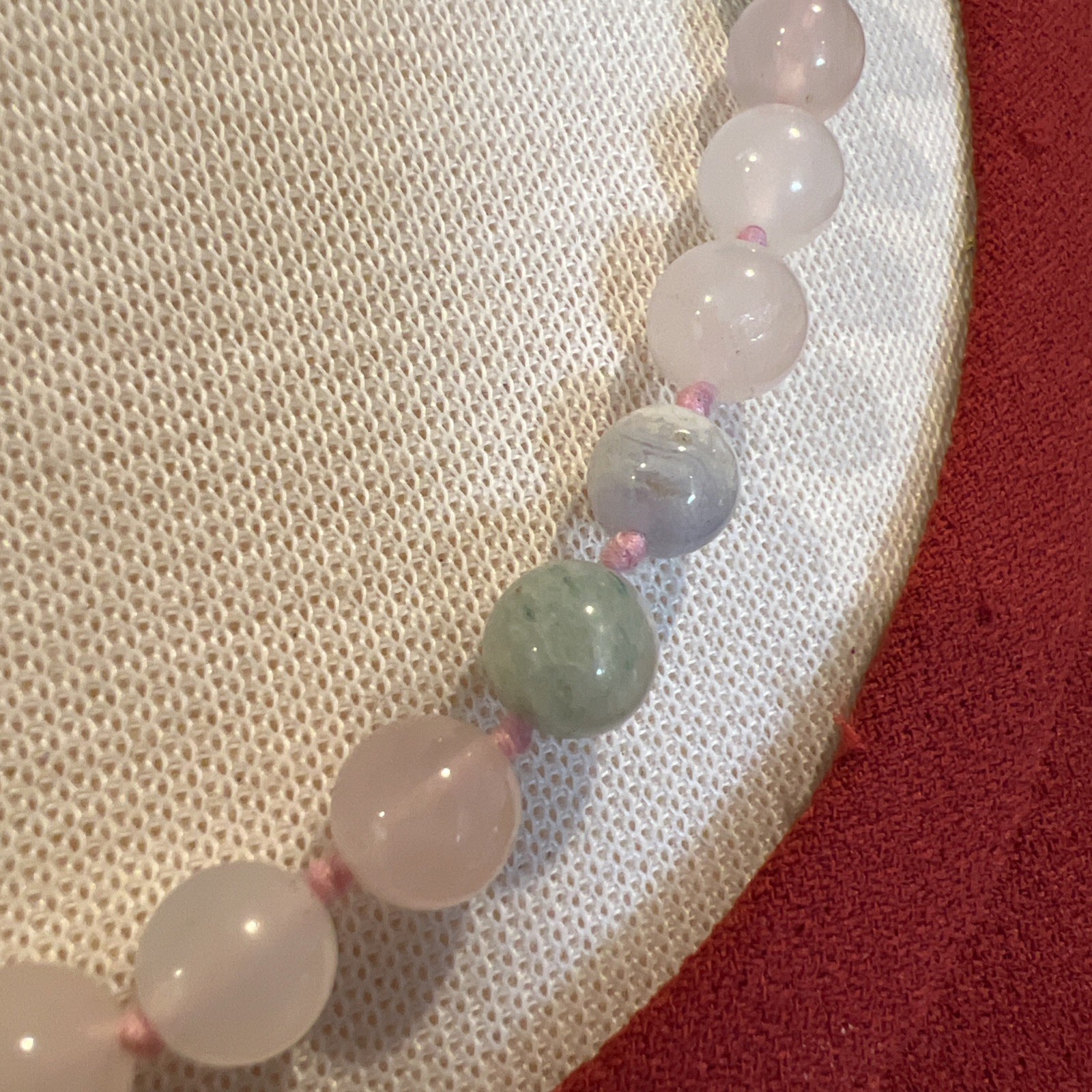 Multi Color Natural Jade Gemstone Beaded Hand Knotted 20”Necklace