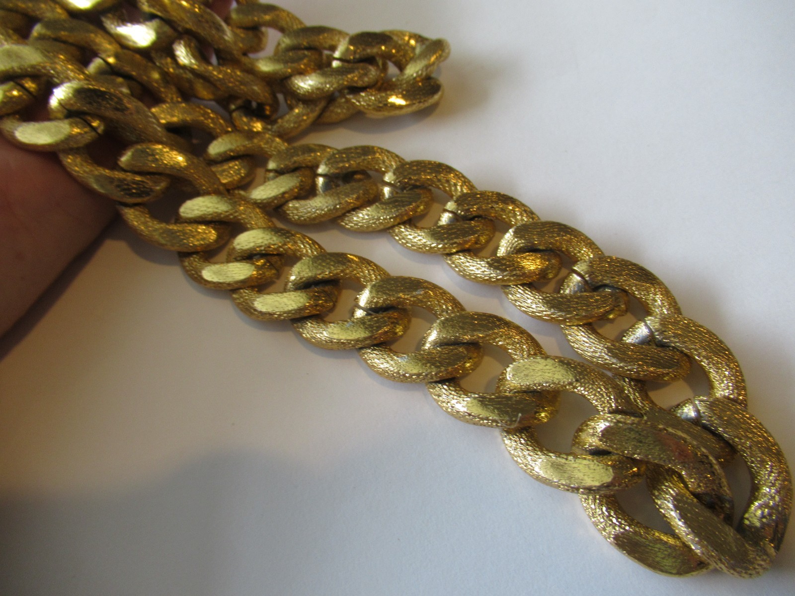 Vintage Aluminum gold plate chunky Chain Necklace