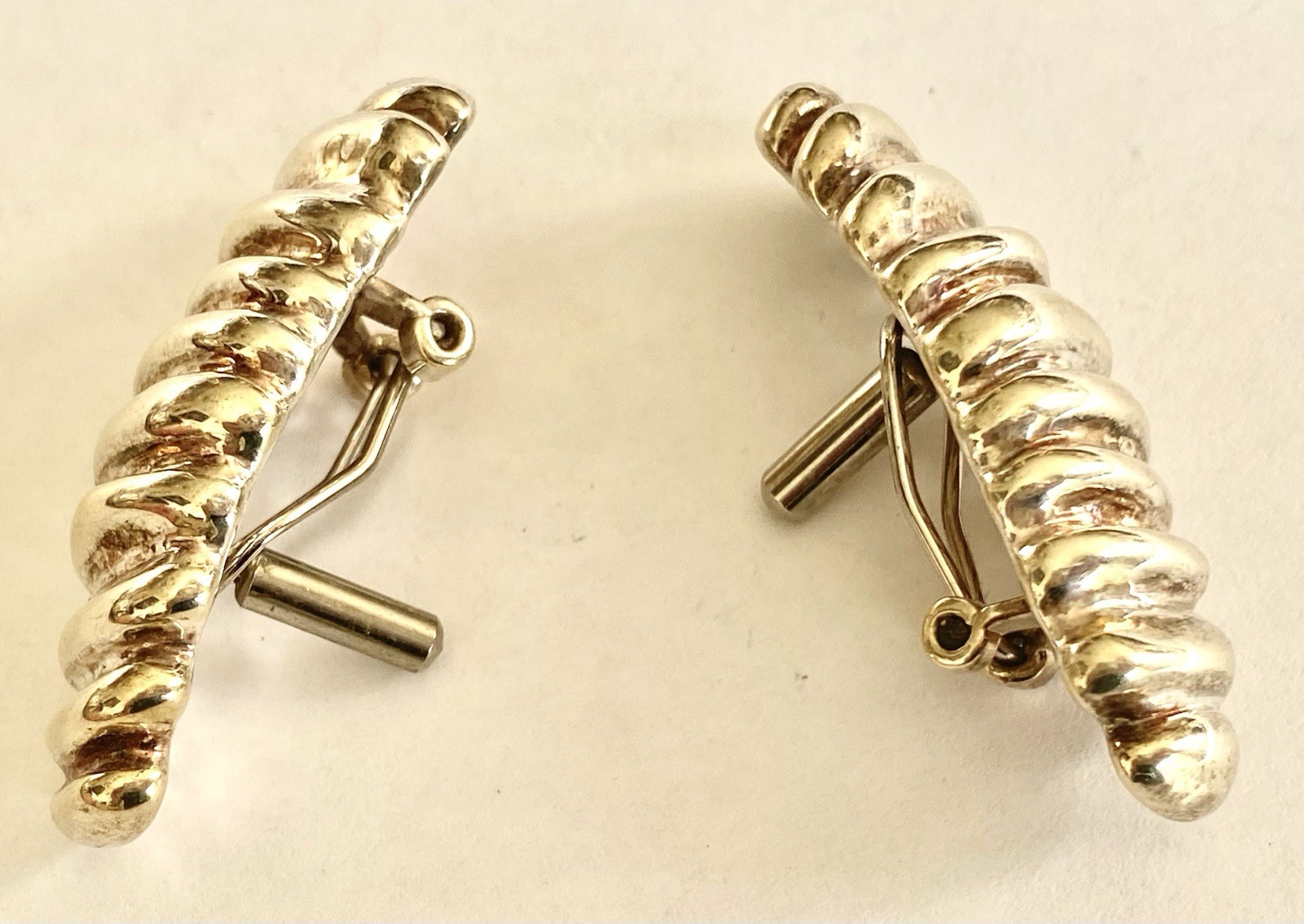 SIGNED M.H. 925 VTG STERLING SILVER VERMEIL CHOKER NECKLACE & EARRINGS~ 64 GR