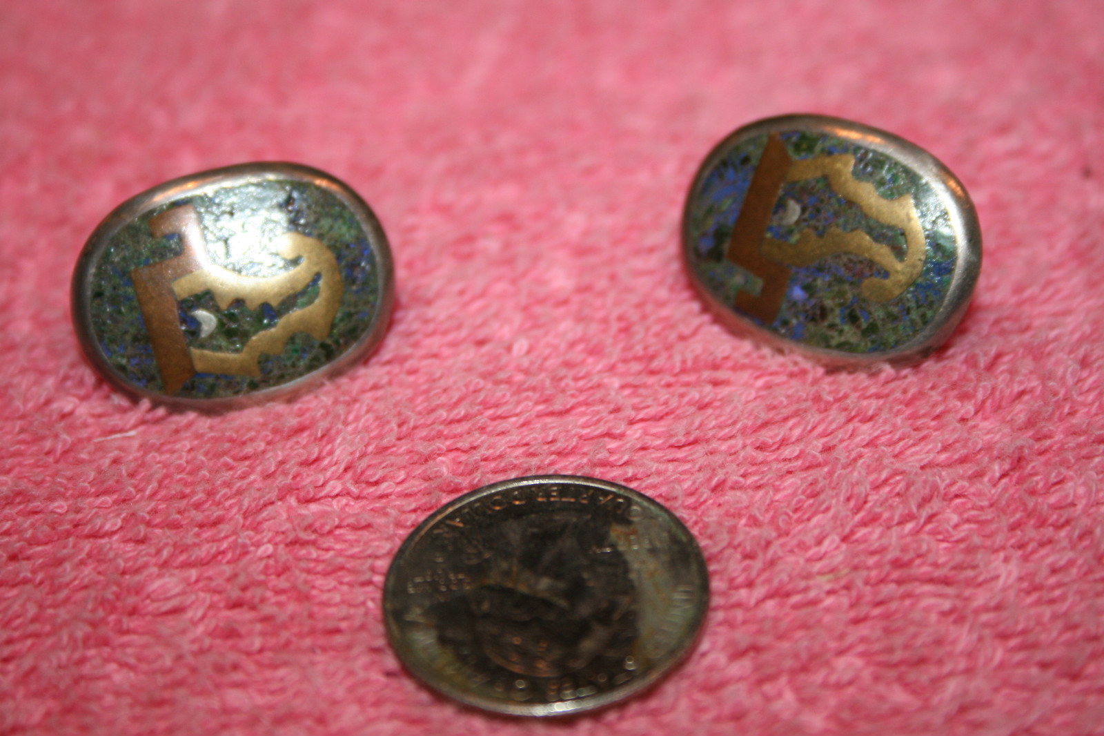 1930’s Marked Taxco 925 Hecho en Mexico JZ Screw Back Earrings
