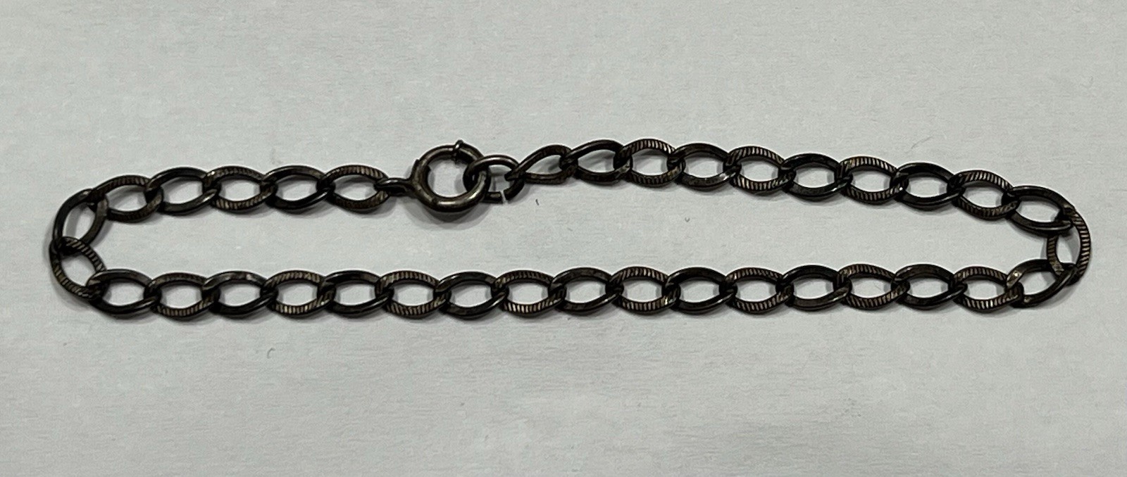 Vintage Estate Sterling Silver Bracelet 925 Curb Link 6.75″ Starter Charm 2.6gr