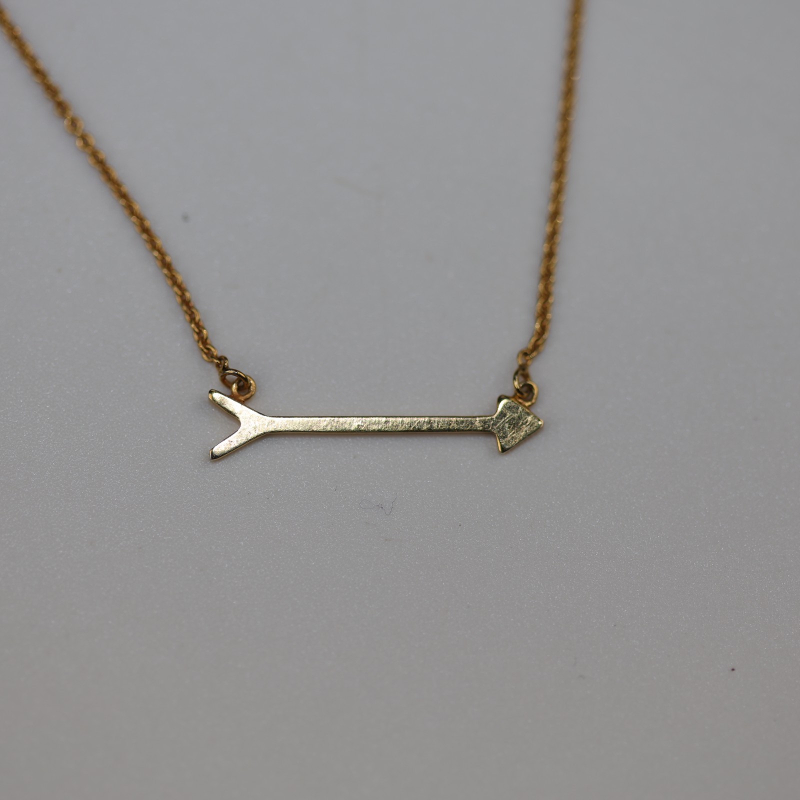 Golden Arrow Pendant Necklace Vermeil Sterling Silver