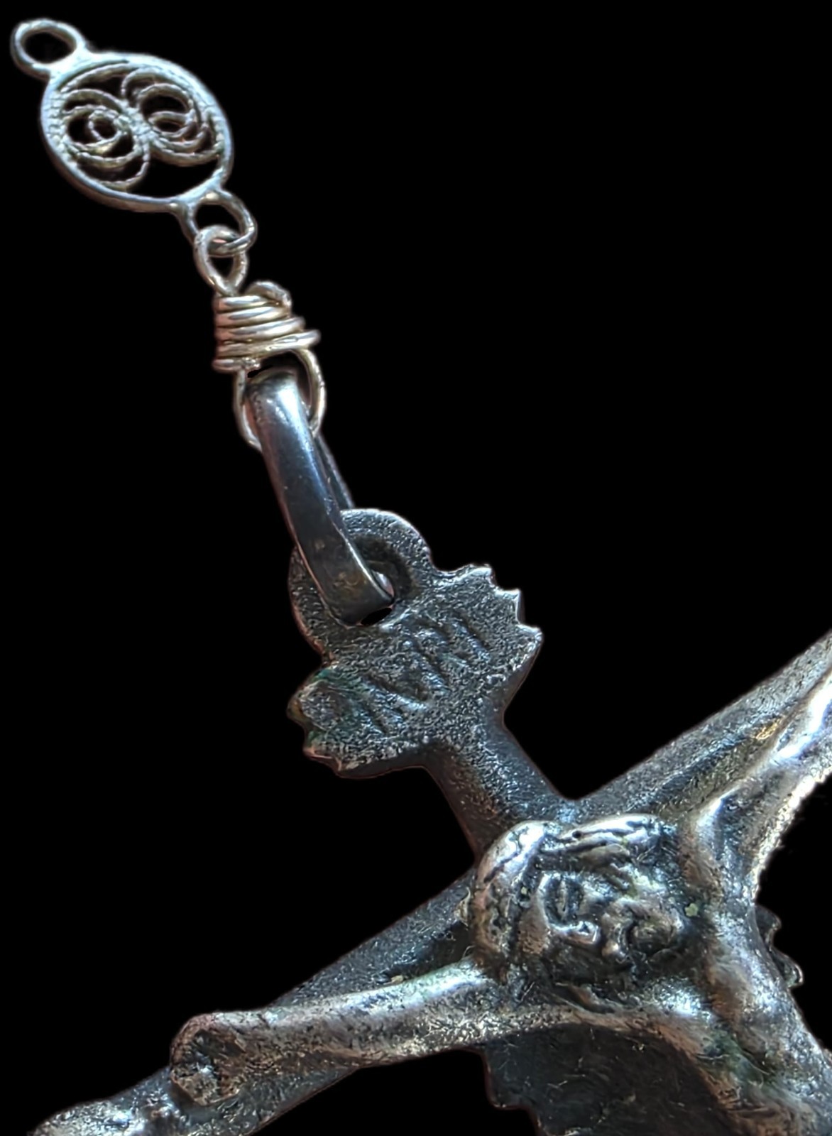 Fine Antique 18Th Century Silver Double Sided Virgin Mary Jesus Pendant C 1700