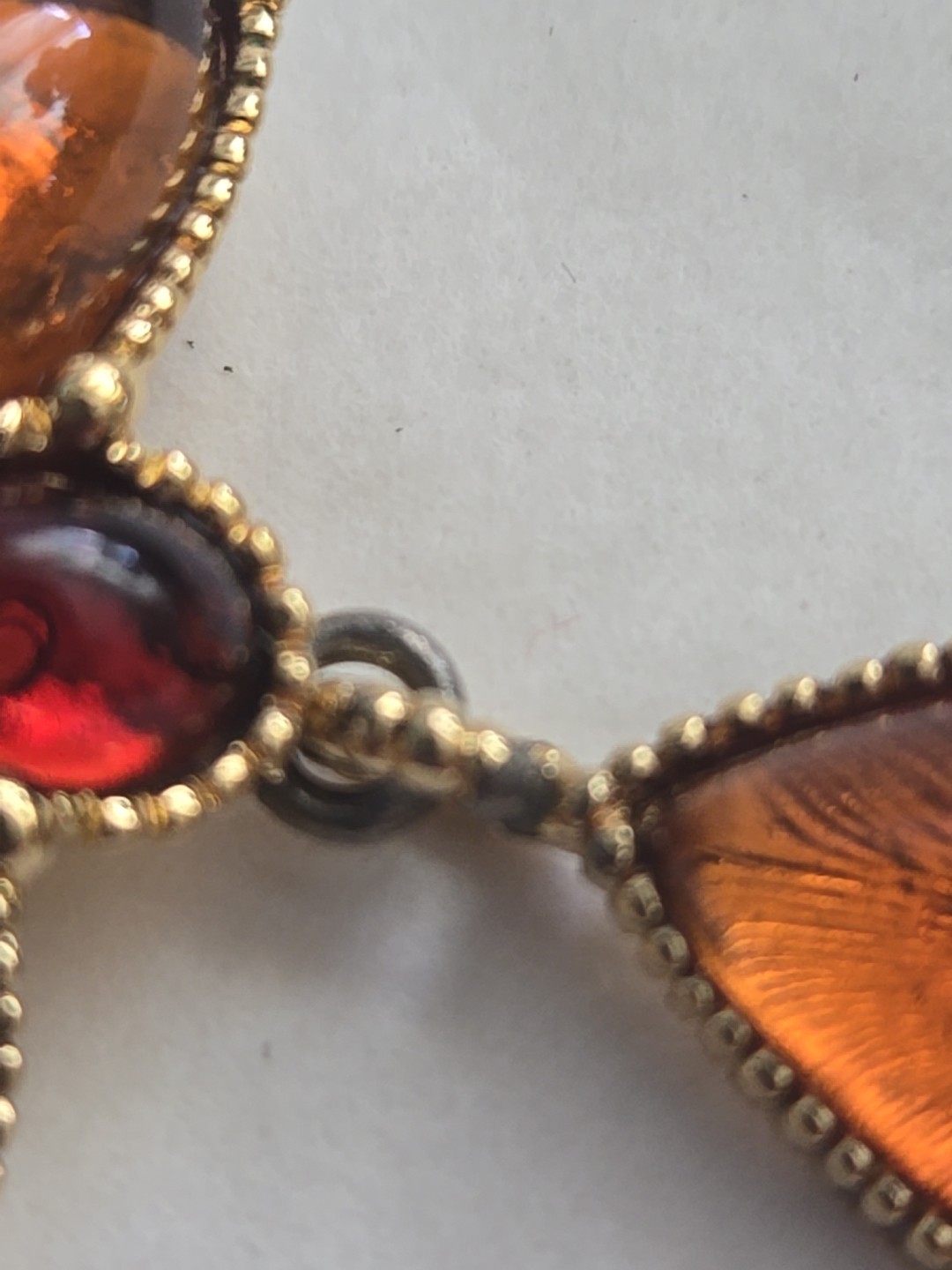 Vtg Avon Mogul Topaz Lucite Cabochon Star Dangle Pin Pendant Clip Earrings