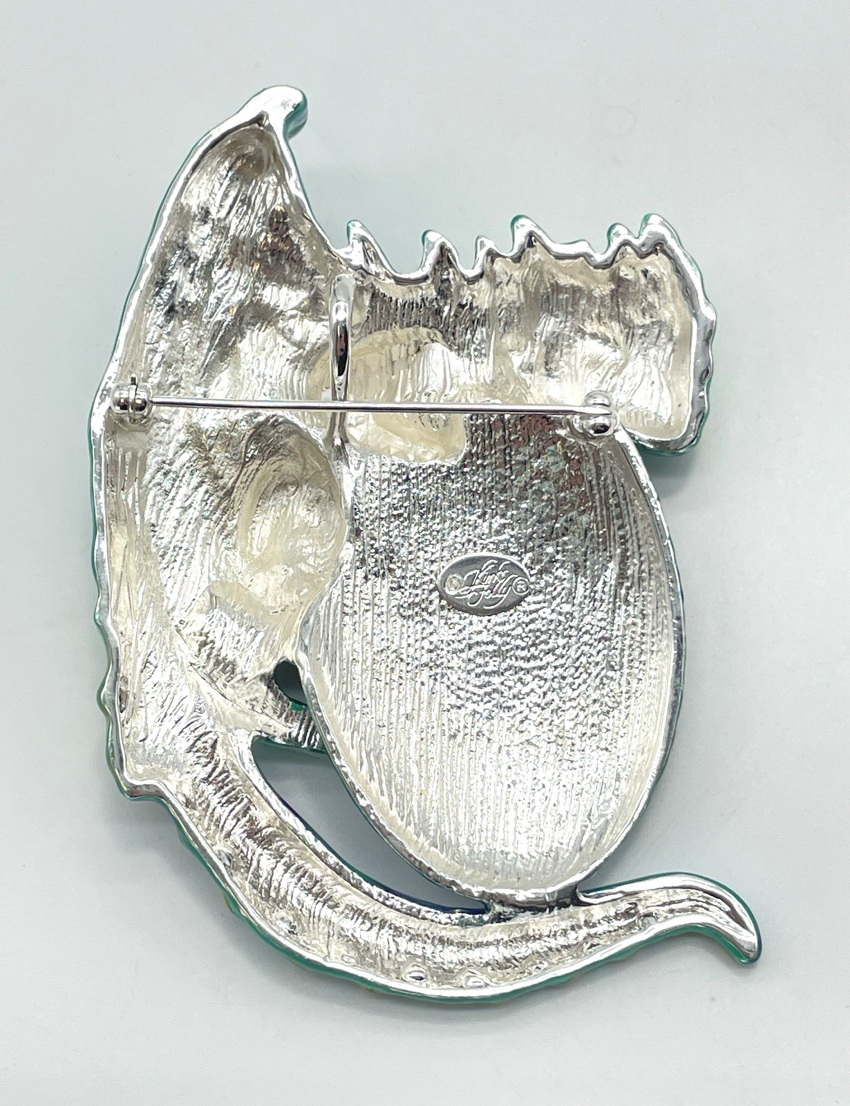 Kirks Folly Pin Pendant Silver Tone Dragon Protector New