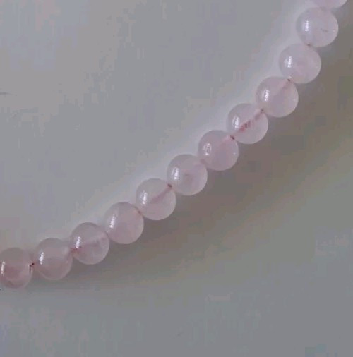 Stunning Rose Quartz Beaded Necklace 17″ Long