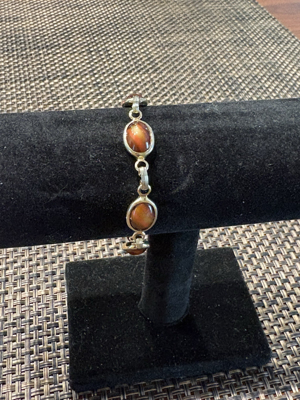 Classic Vintage “Sarah Coventry” Gold Tone with Tigers Eye Stones Bracelet