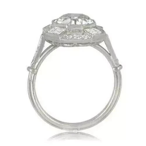 3Ct Art Deco Style Round Cut Lab Created Diamond 925 Silver Anniversary Ring