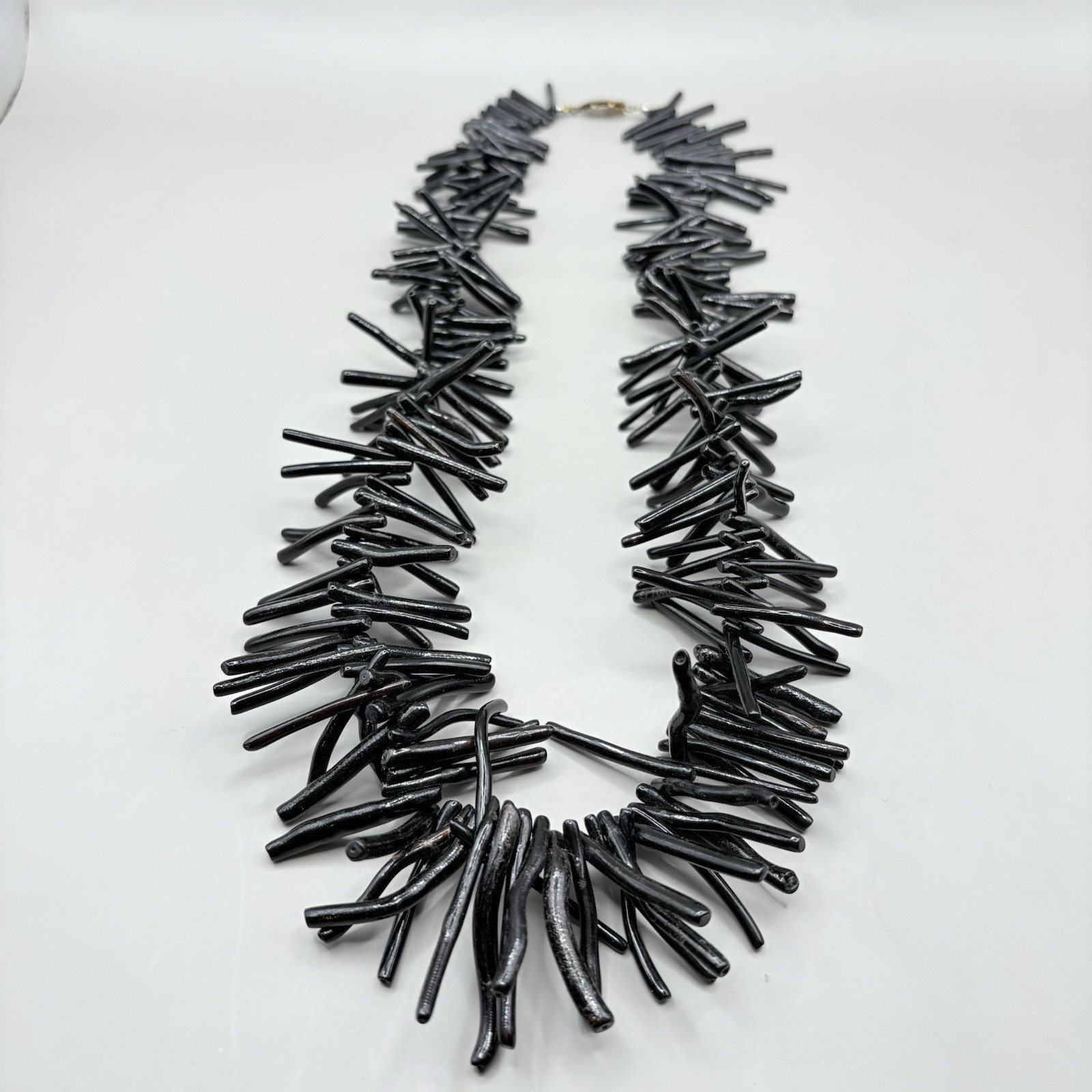 Vintage Black Branch Coral Necklace Natural Organic Statement Jewelry