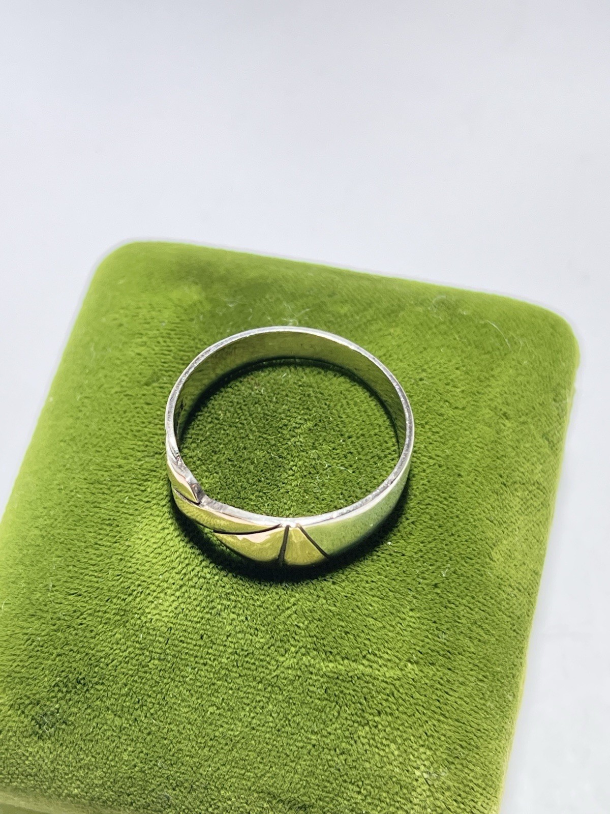 Vintage Antique 18 Karat Gold And .925 Silver Ring Size 9 3.5 Grams