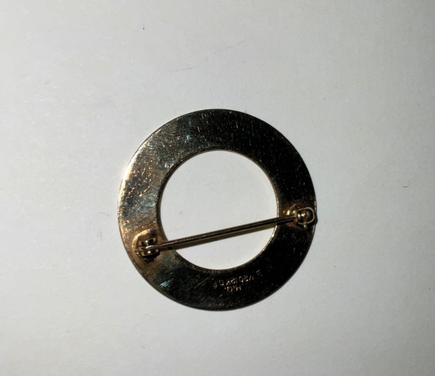 Vintage HG Henry Griffith 12K Gold Filled Minimalist Circle Brooch Pin MCM 1/20