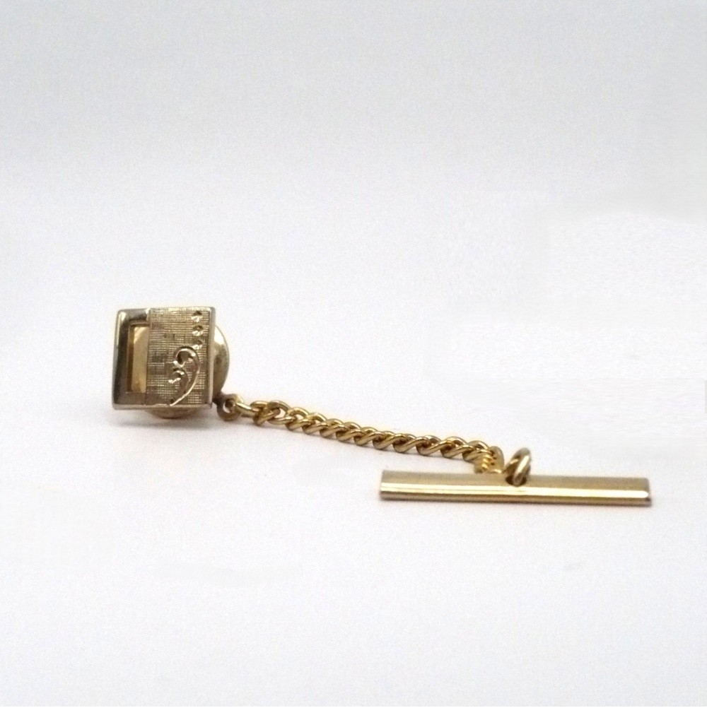 Best of Both Worlds – Art Deco/Nouveau Influences Chain & Bar Tie Tack Pin
