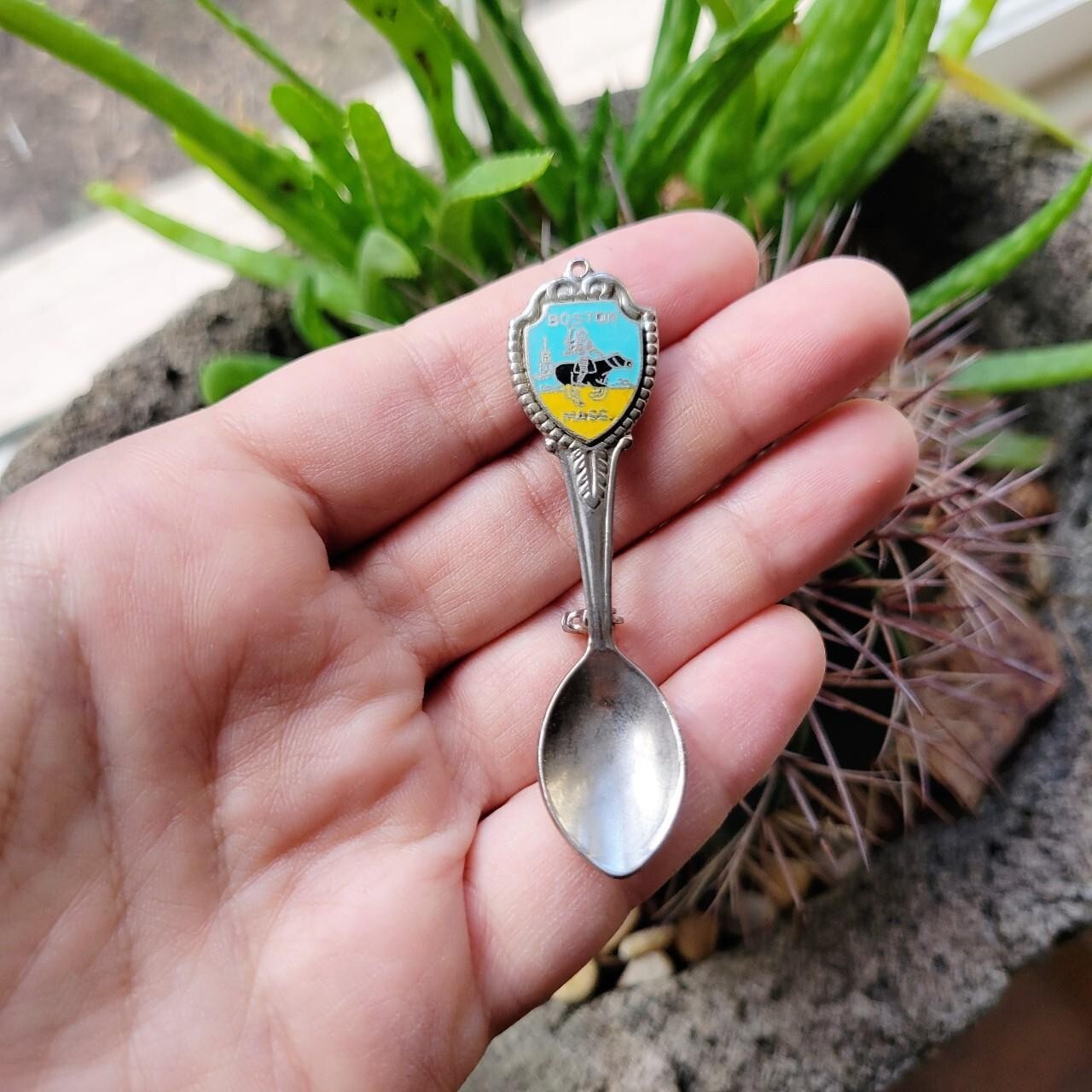 Vintage Dainty Silver Spoon Boston Paul Revere Horse Boucher Brooch Pin
