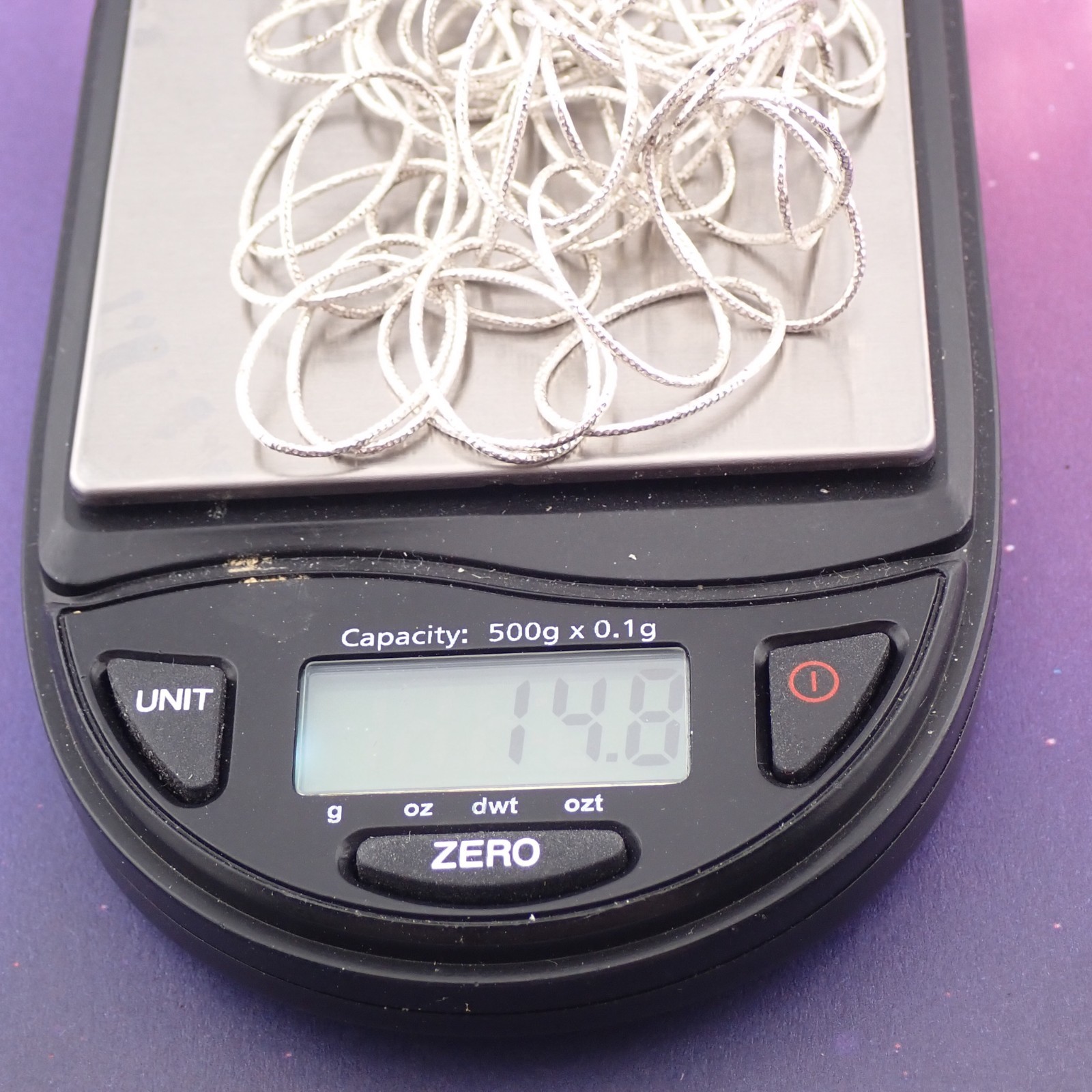 Vintage Airy Sterling Silver Open Link 32″ Necklace Weighs 14.8 grams