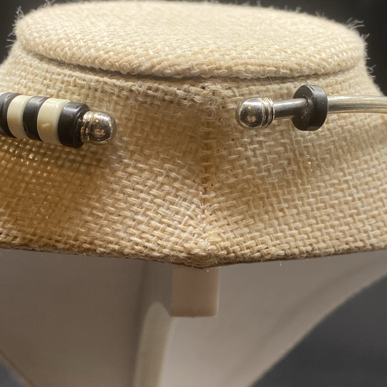 Tribal Zebra Black & White Beaded Safari Pendant Necklace