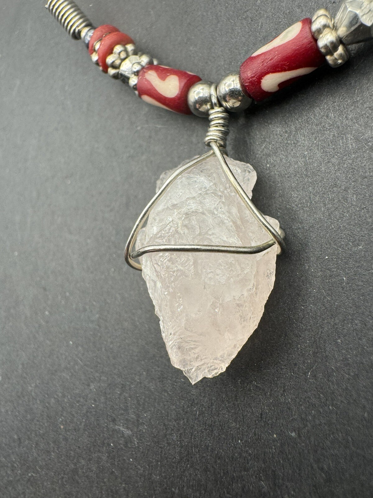 Beautiful Cord Quartz Necklace Stunning Vintage 17”