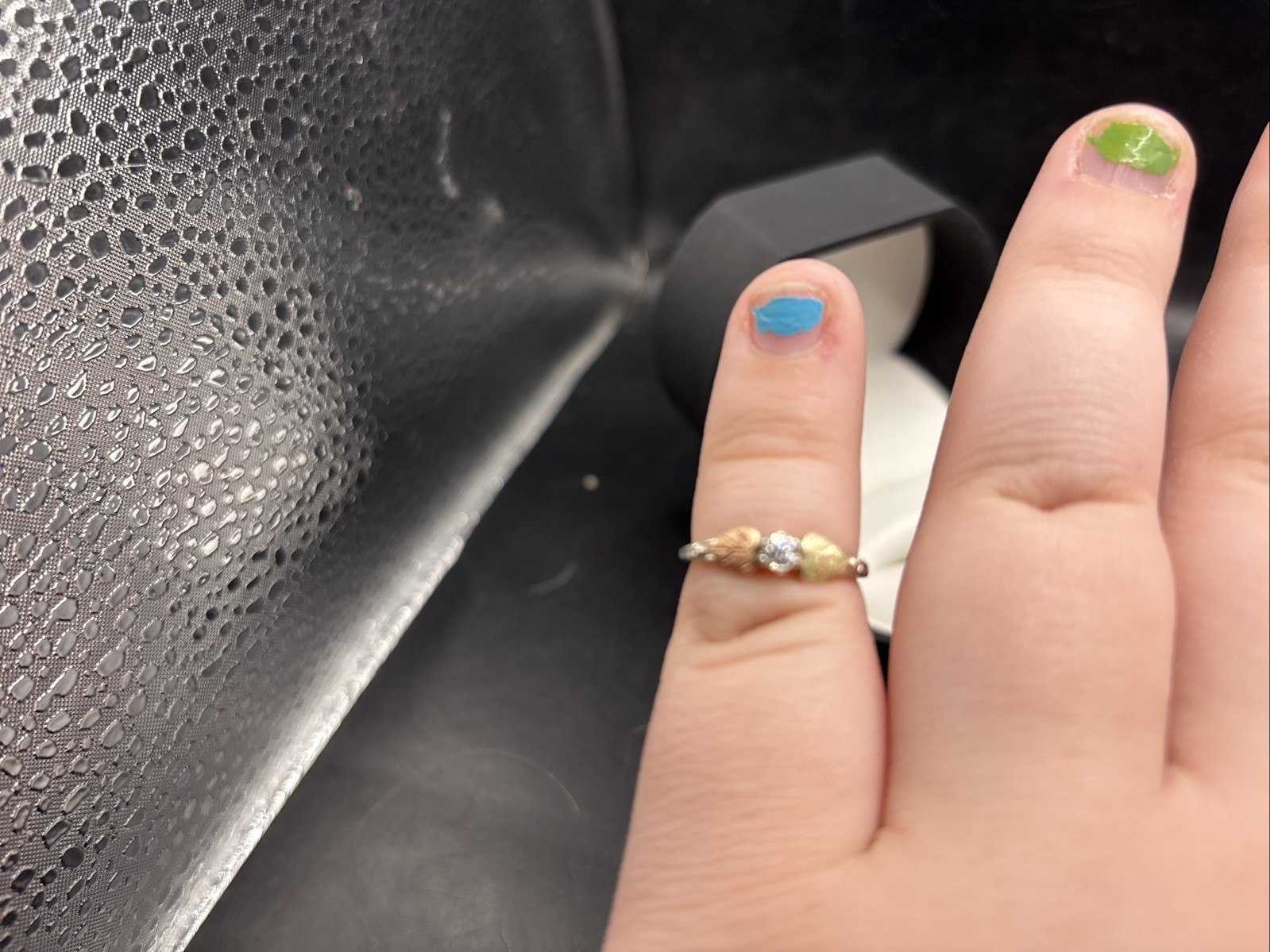 Black Hills Gold 12k & Sterling Cz Ring Size 5