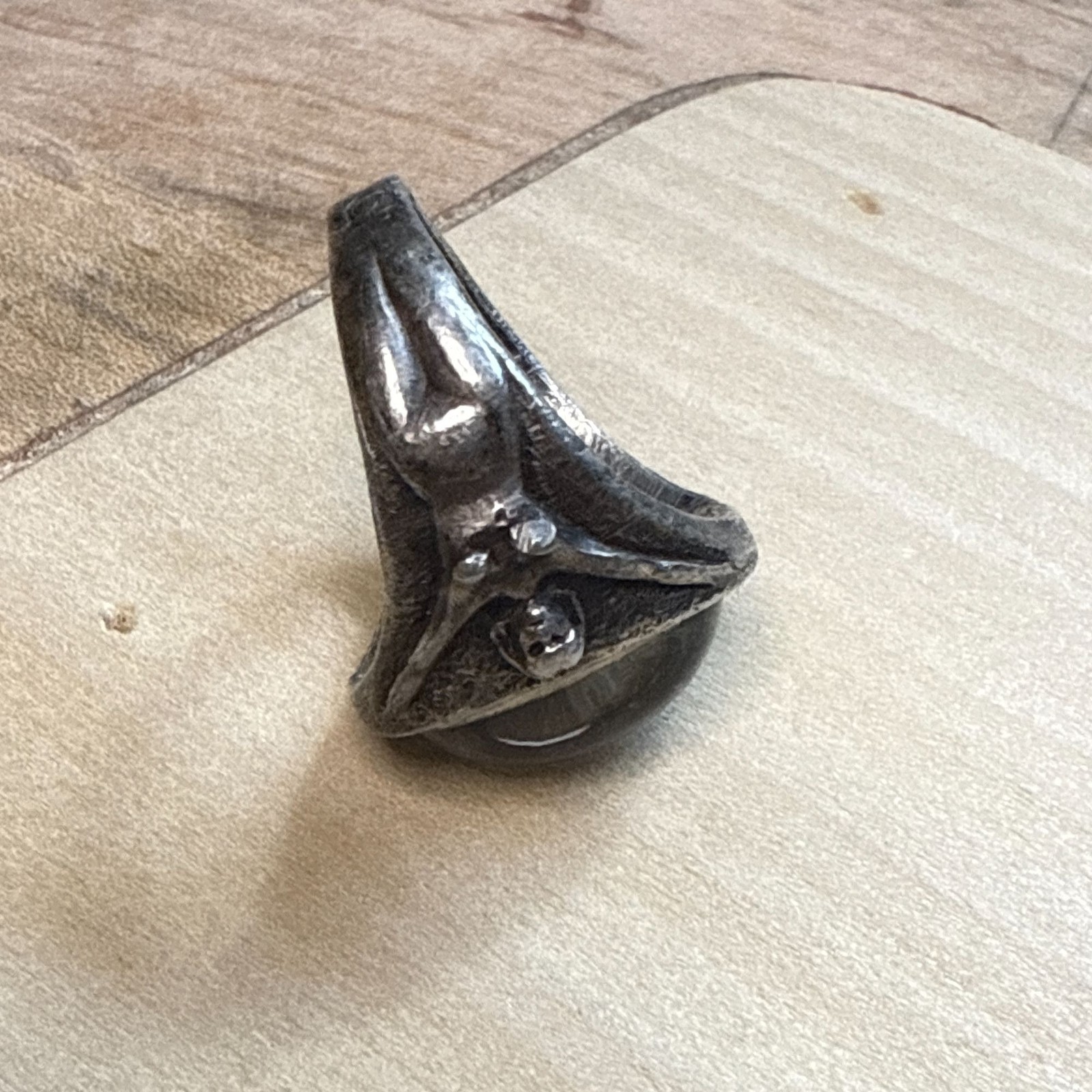 Brutalist Art Jewelry Ring | Figural Male & Female Forms | WLP Signed Studio Sil