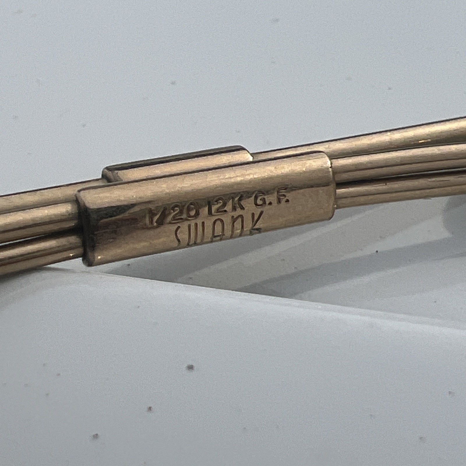 Vintage Swank Gold Filled Collar Clip Stay 1/20 12K G. F. Retro Dapper Signed