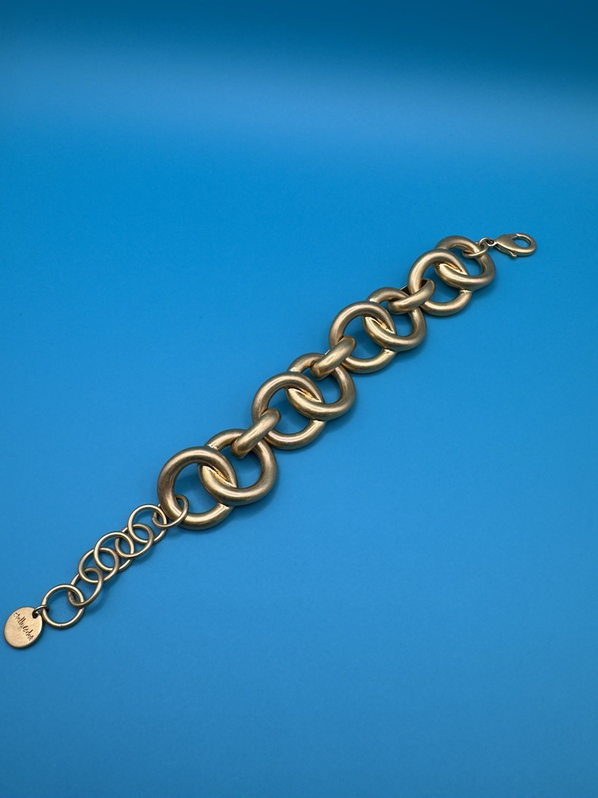 Vintage Stella & Dot Jackie Link Goldtone Adjustable Bracelet Signed