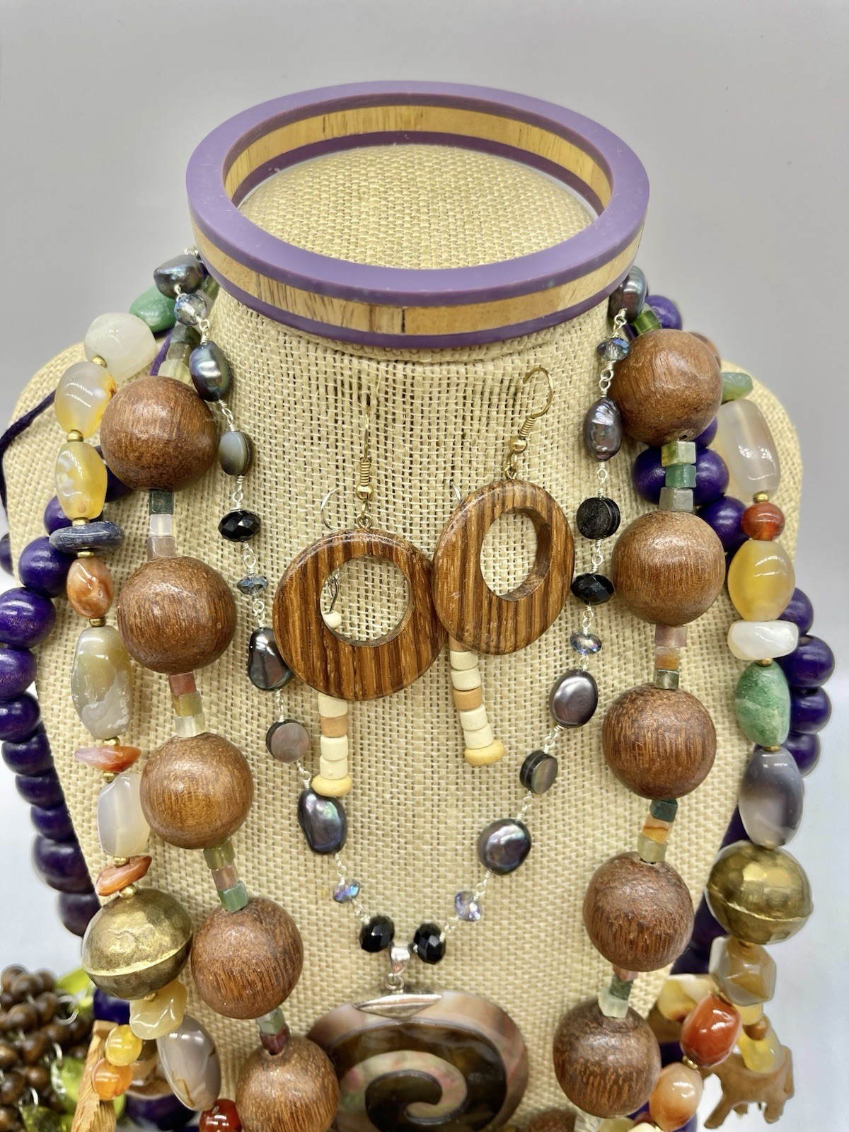 Jewelry Vtg To Mod Safari Boho Ethnic Stone Wood Animals ++ Pcs Lb Lot JL205
