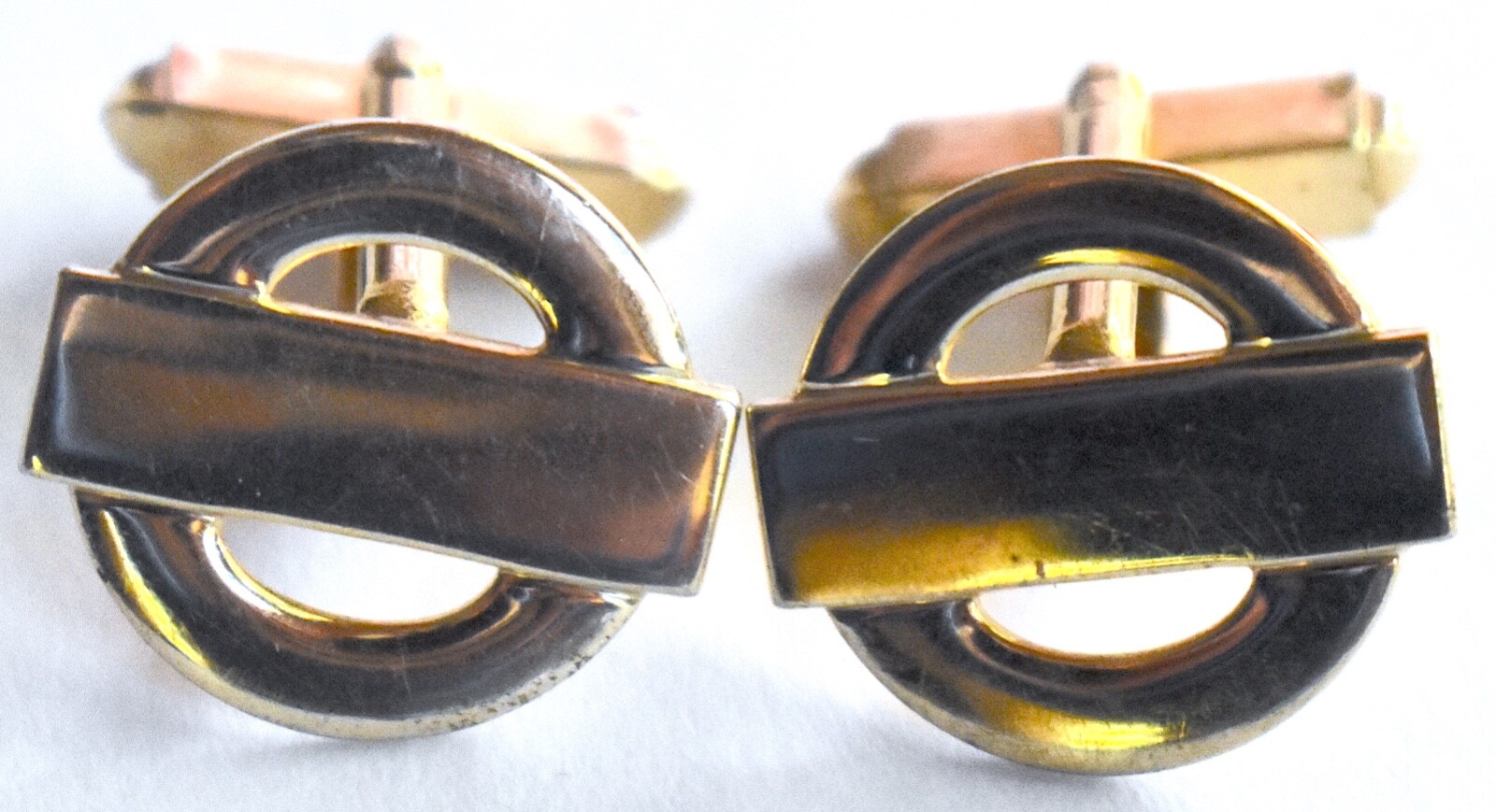 Vtg Hadley Cufflinks Gold Signed Made in USA FreeS&H