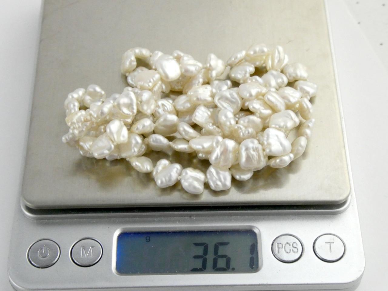 Vintage Hand Knotted Baroque Shape Freshwater Pearl Necklace No Clasp