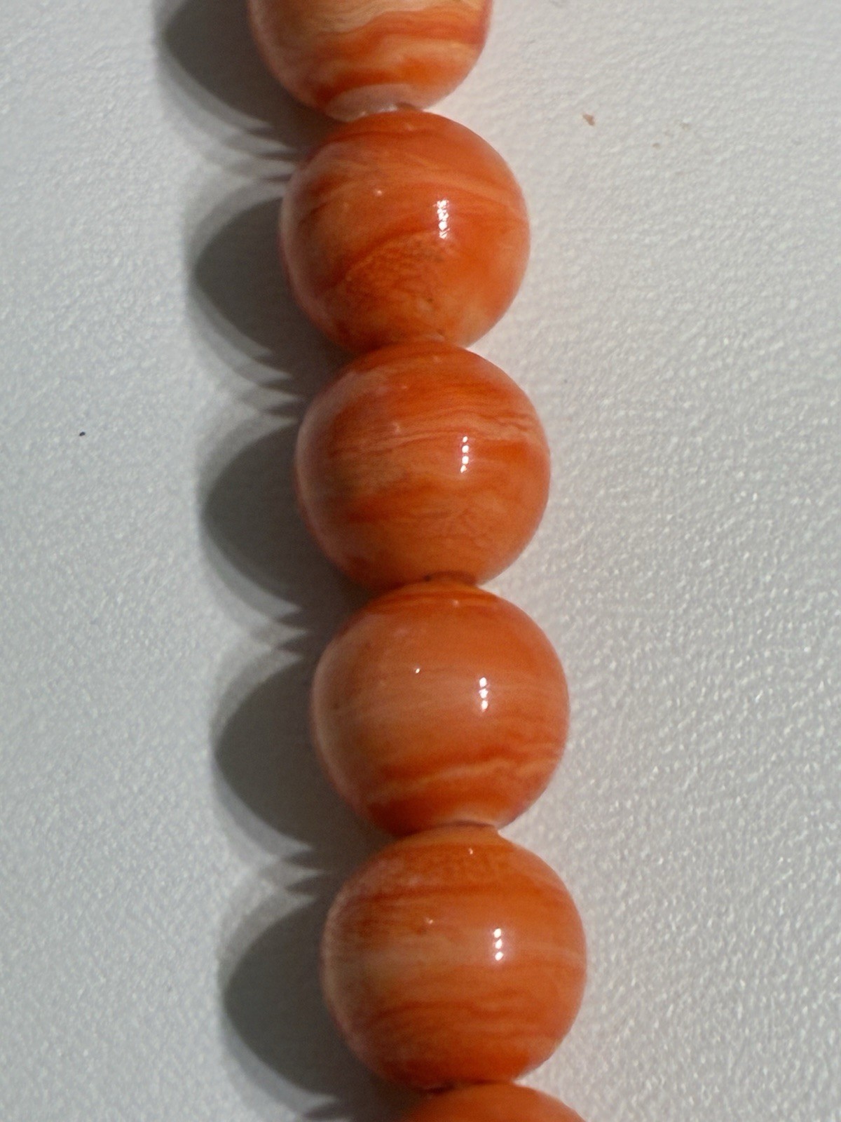 VTG ESTATE NATURAL SALMON CORAL GRADUATED BEAD NECKLACE 41g